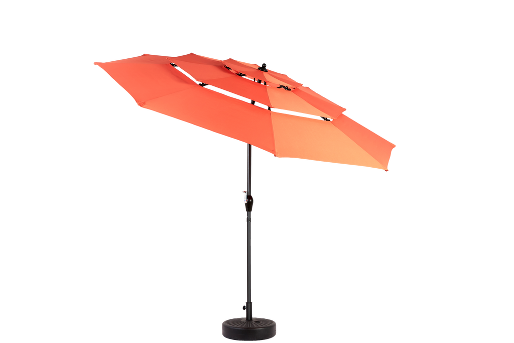 10ft 3-Tier Aluminium Patio Umbrella with Auto-Tilt (No Base)