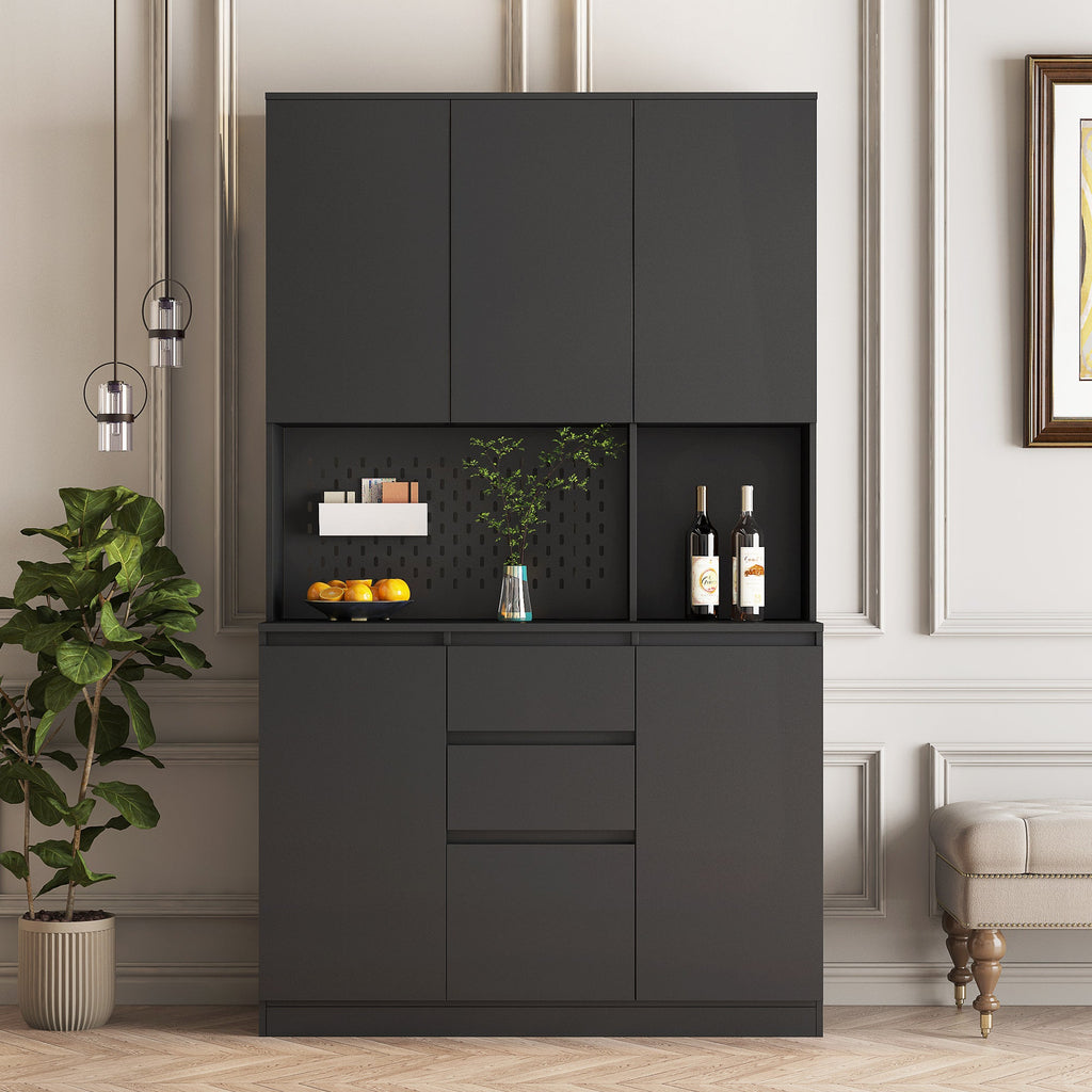 74" Freestanding Kitchen Pantry Cabinet