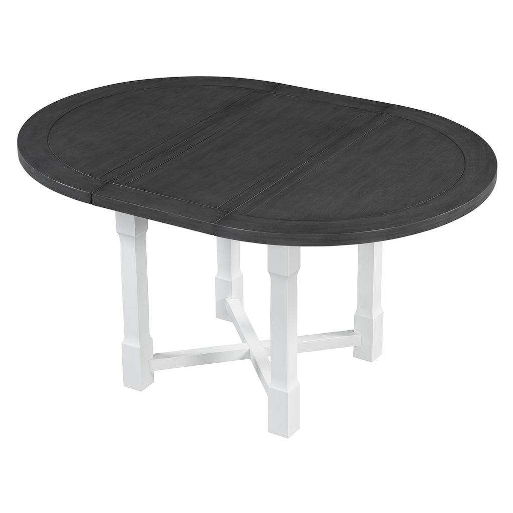 5-Piece Extendable Dining Table Set with Removable Leaf