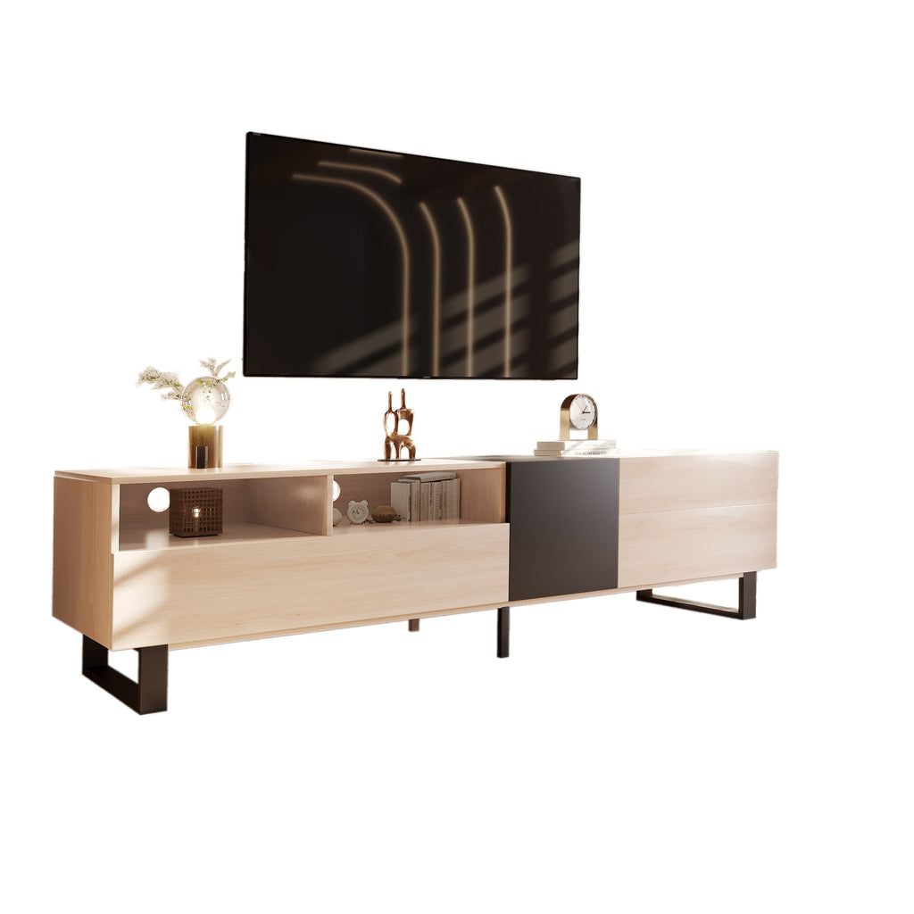 Modern TV Stand for 80'' TV with Double Storage Space