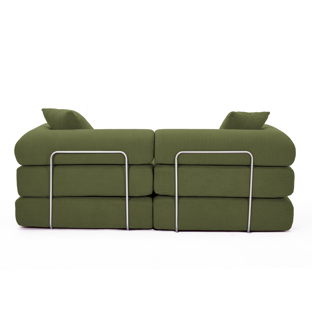 2 Seat Convertible Couch Folding Mattress Couch Sofa Bed