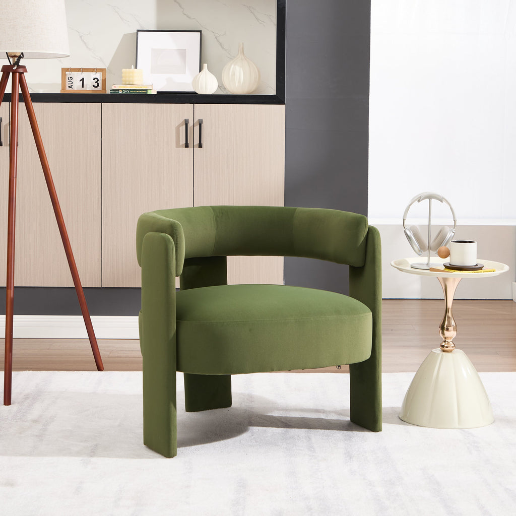 Mid-Century Velvet Comfy Single Sofa Accent Chair