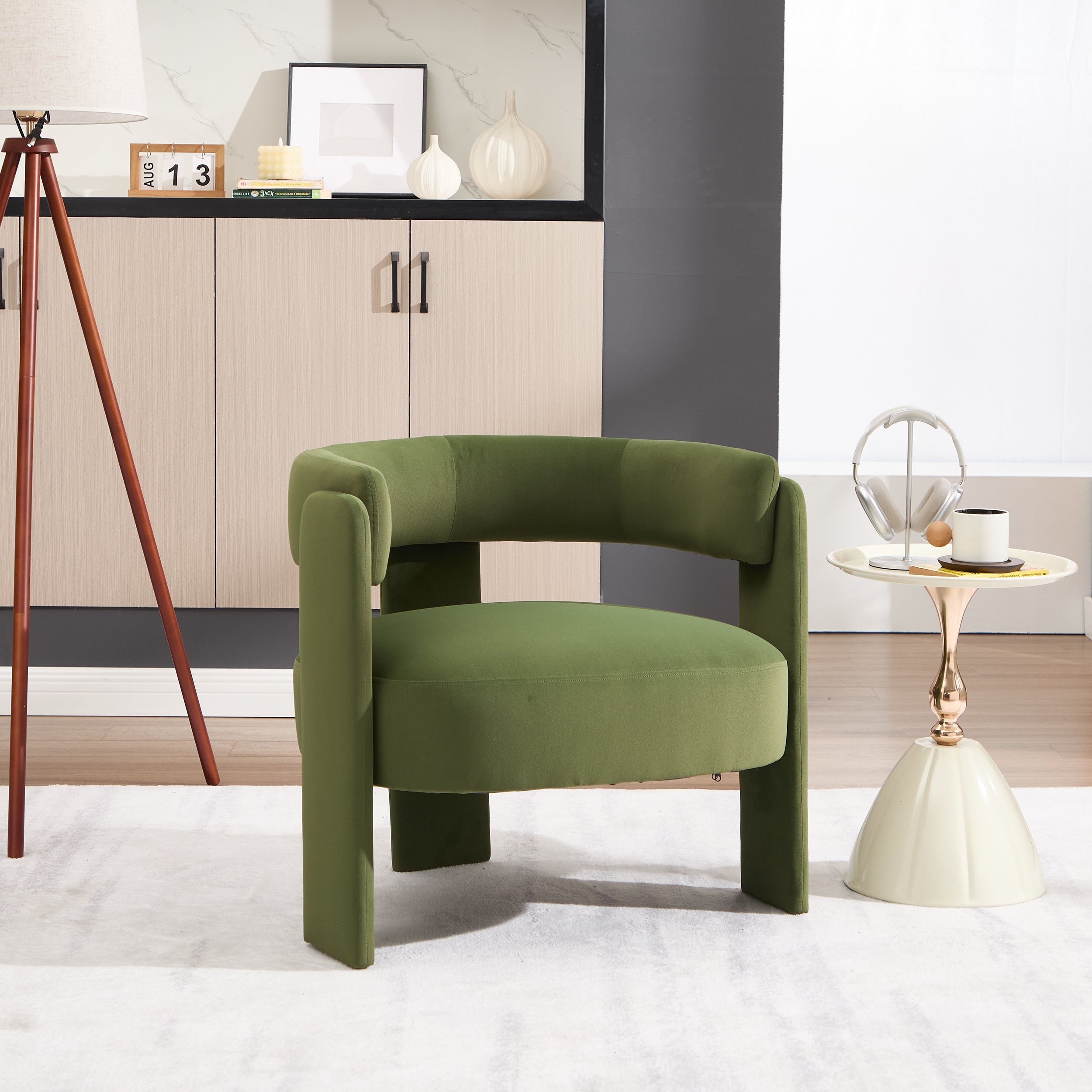 Mid-Century Velvet Comfy Single Sofa Accent Chair