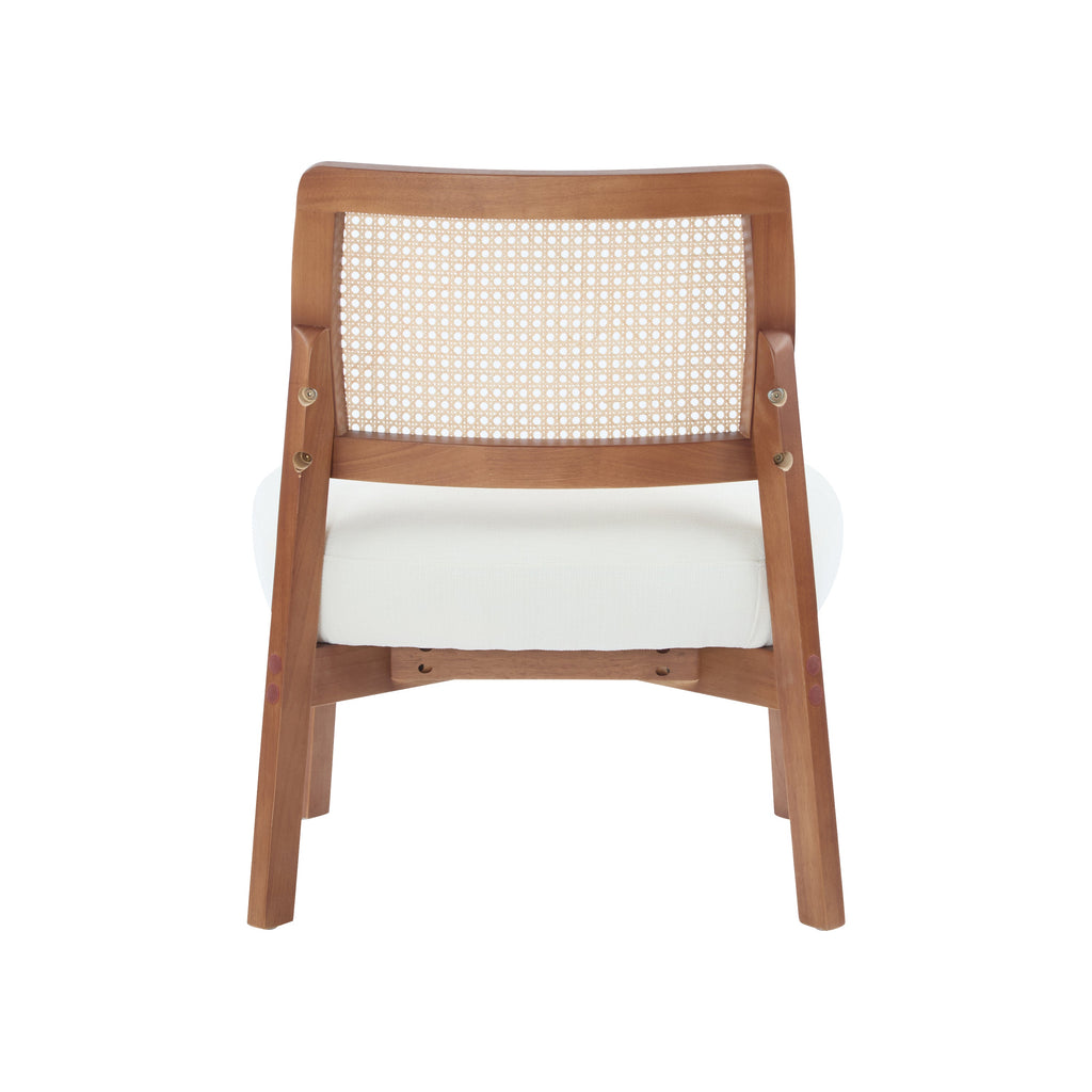 Modern Beige Lounge Chair with Woven Backrest (Set of 2)