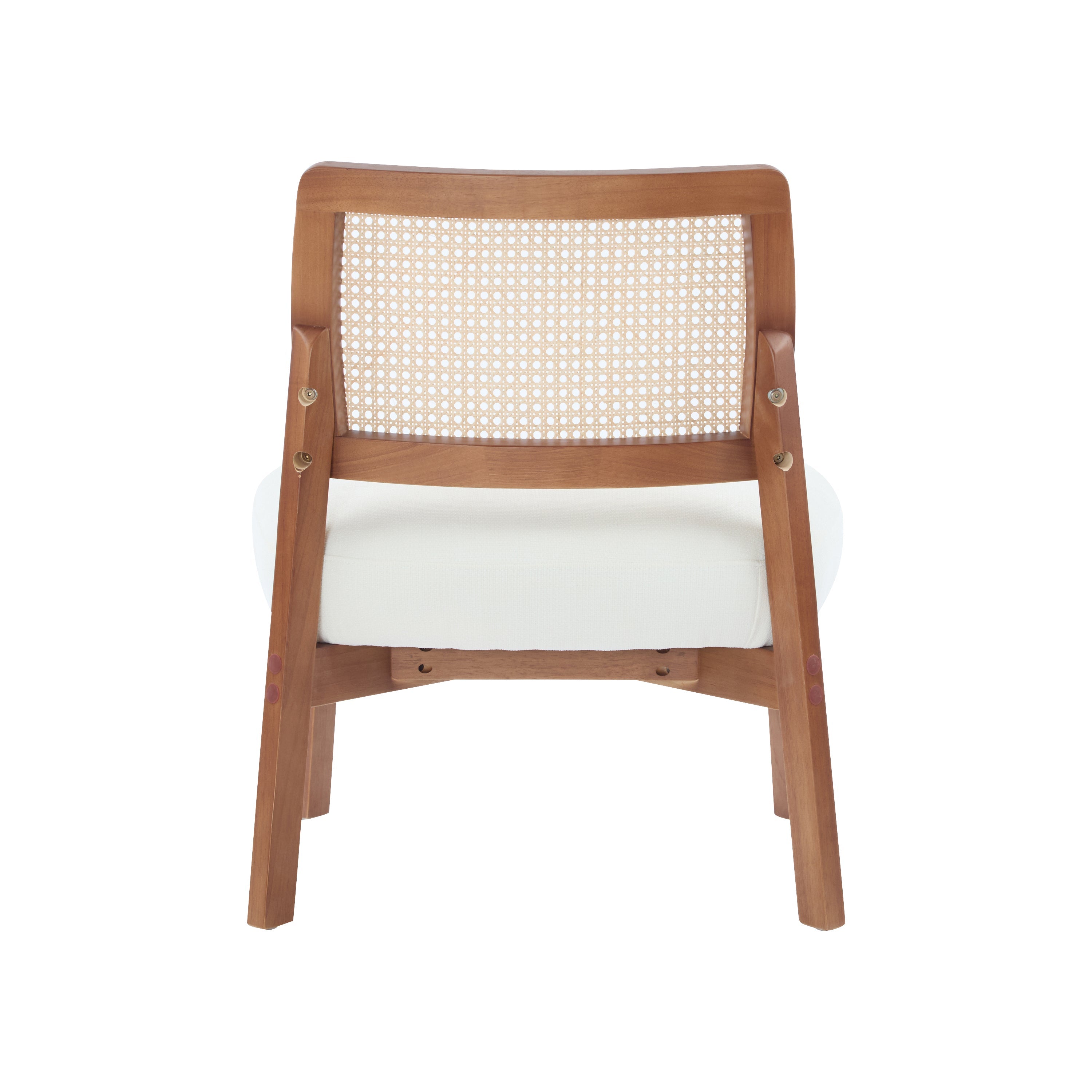 Modern Beige Lounge Chair with Woven Backrest (Set of 2)