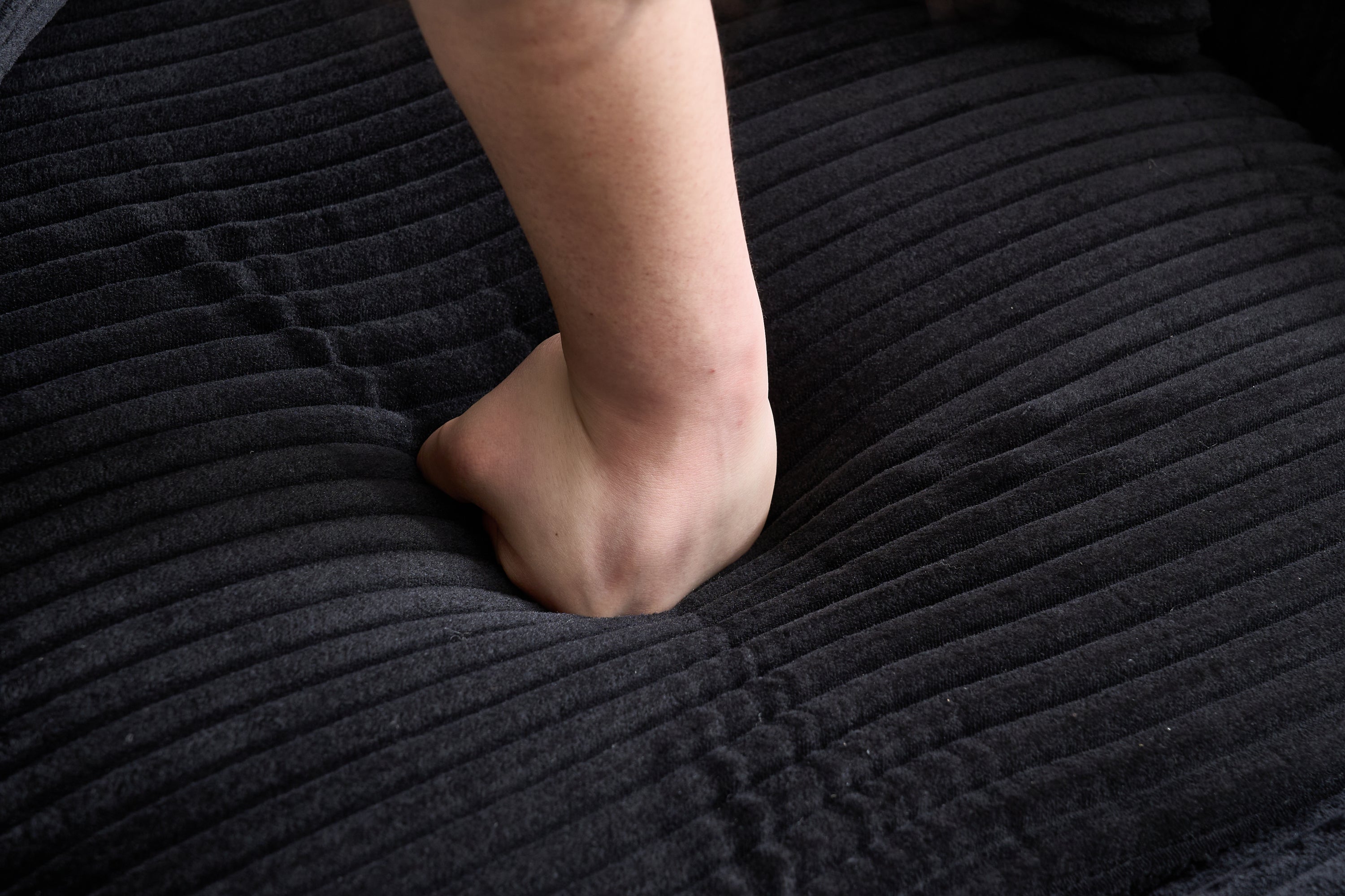 Corduroy Upholstered Chaise Lounge Sofa with Handrail Storage