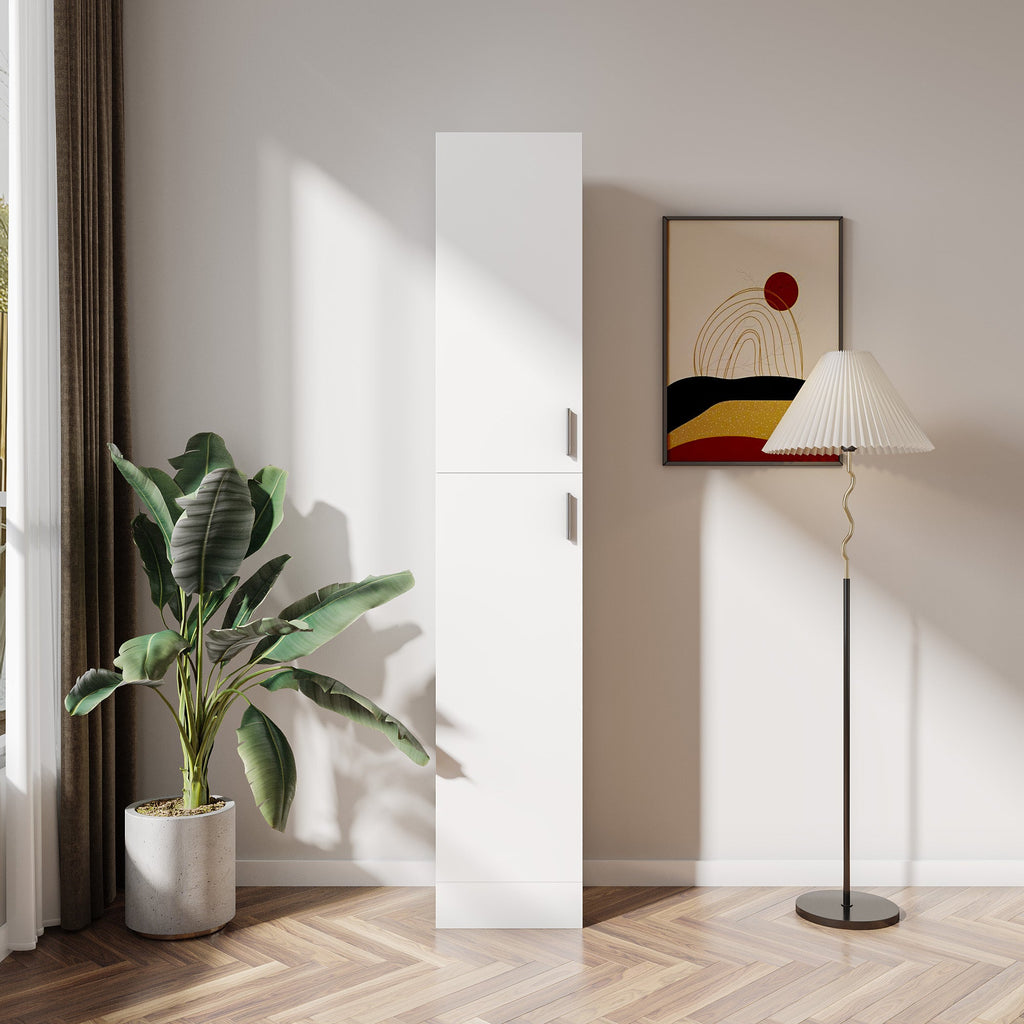 Elegant White Freestanding Cabinet for Kitchen and Dining Room