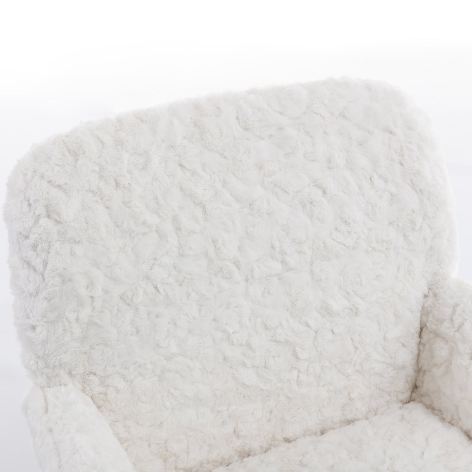 Artificial Rabbit Hair Home Office Chair with Golden Metal Base