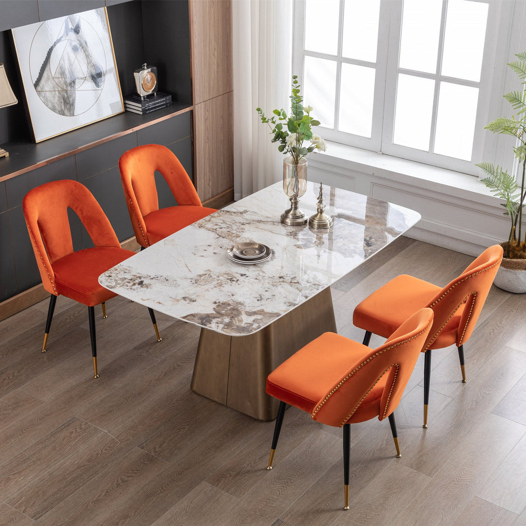 Modern Velvet Upholstered Dining Chair (Set of 2)