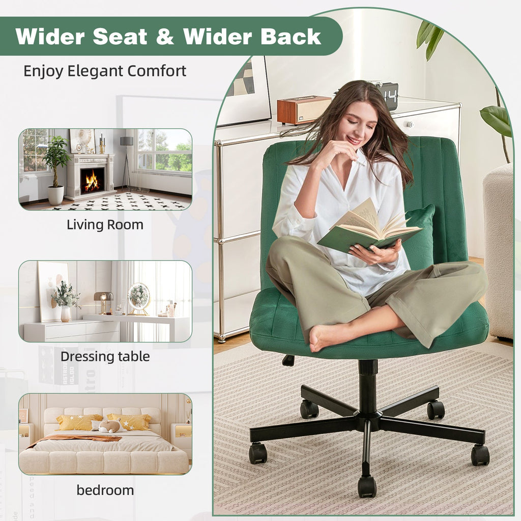 Criss Cross Armless Office Chair with Wheels