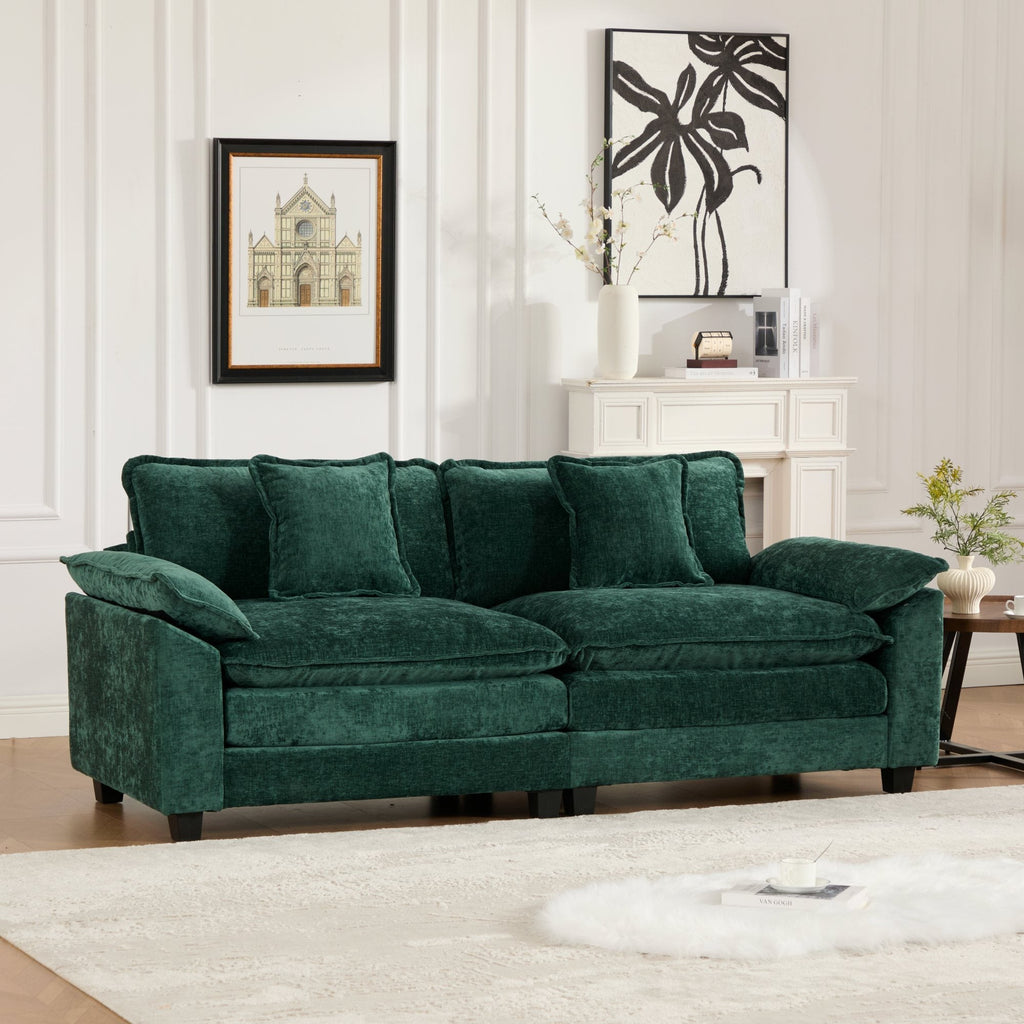 Modern Comfy Upholstered Seat Cushion Sectional Couch (Ottoman is Not Included)