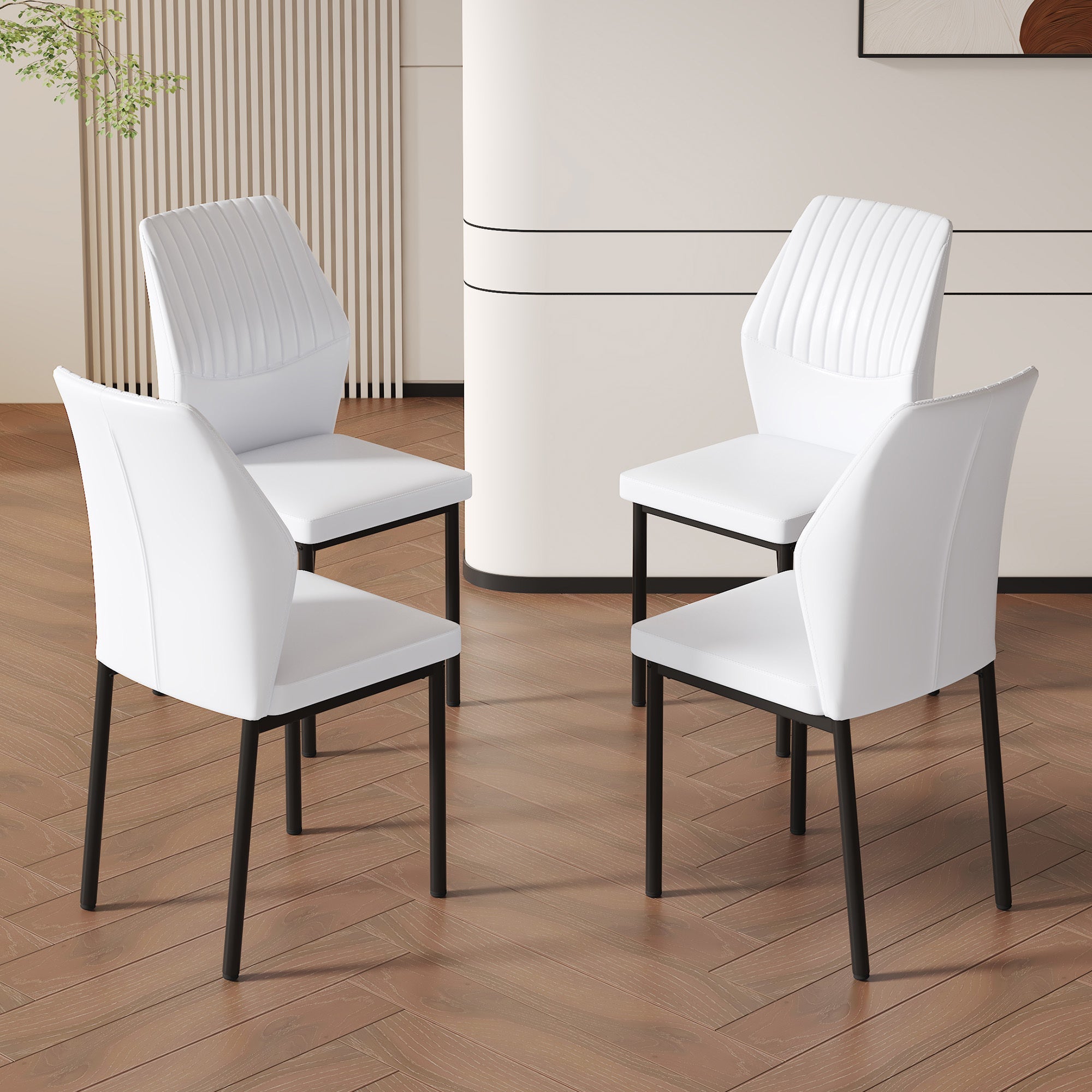 Modern PU Leather Dining Chairs Set of 4