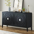60" Circular Groove Design Sideboard Door for Living Room