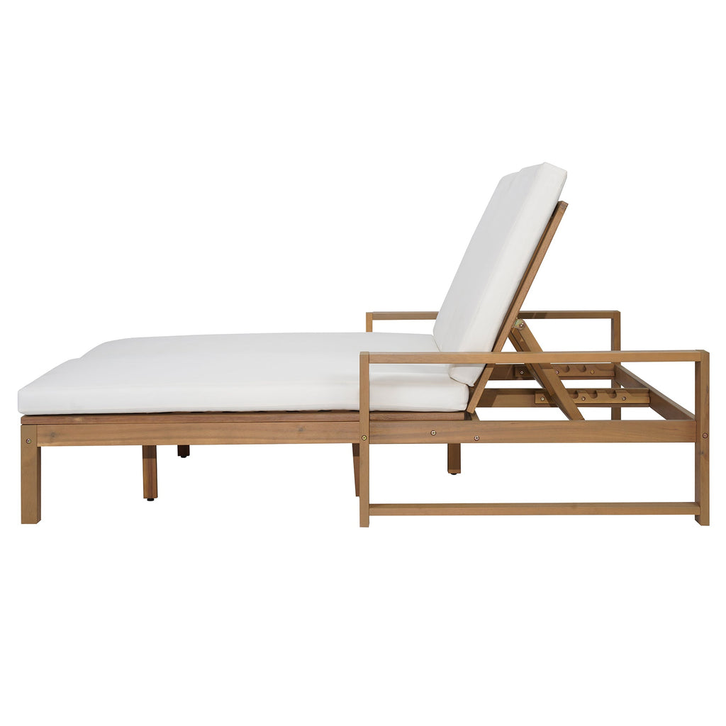 Double chaise lounge 5 position adjustable backs cushioned ideal for patio poolside relaxation