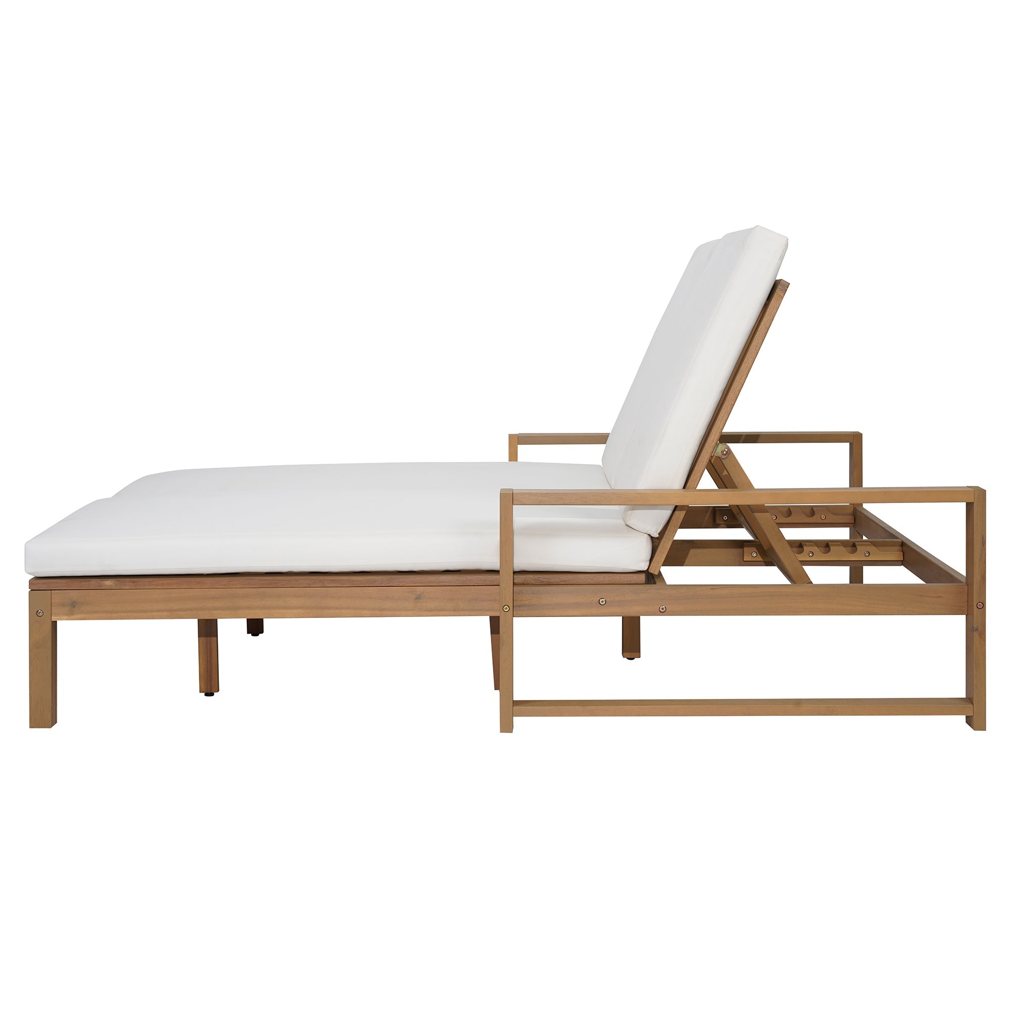 Double chaise lounge 5 position adjustable backs cushioned ideal for patio poolside relaxation