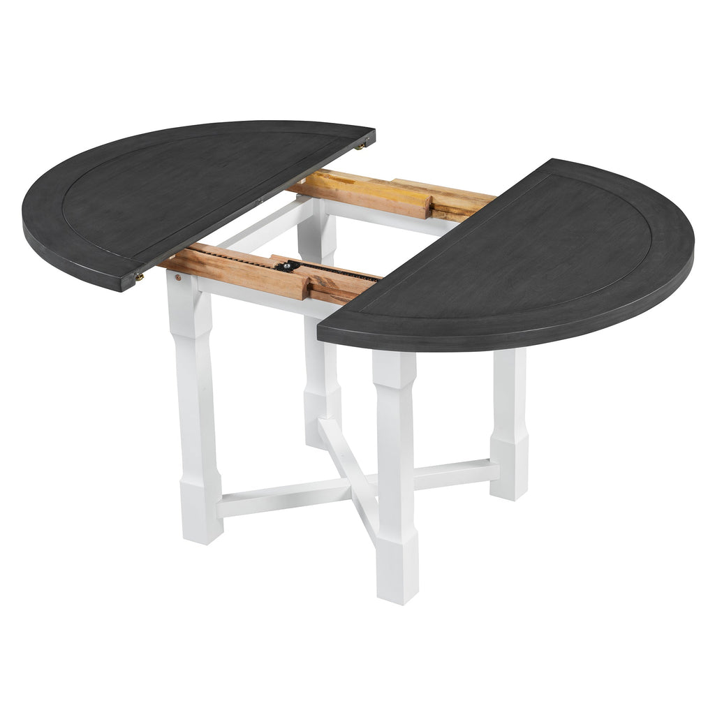5-Piece Extendable Dining Table Set with Removable Leaf