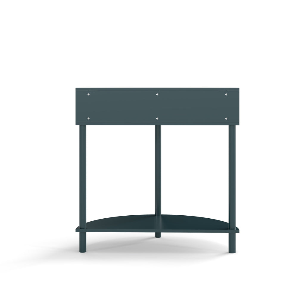 Rattan Semi Circle End Table with 2 Rattan Storage Cabinet