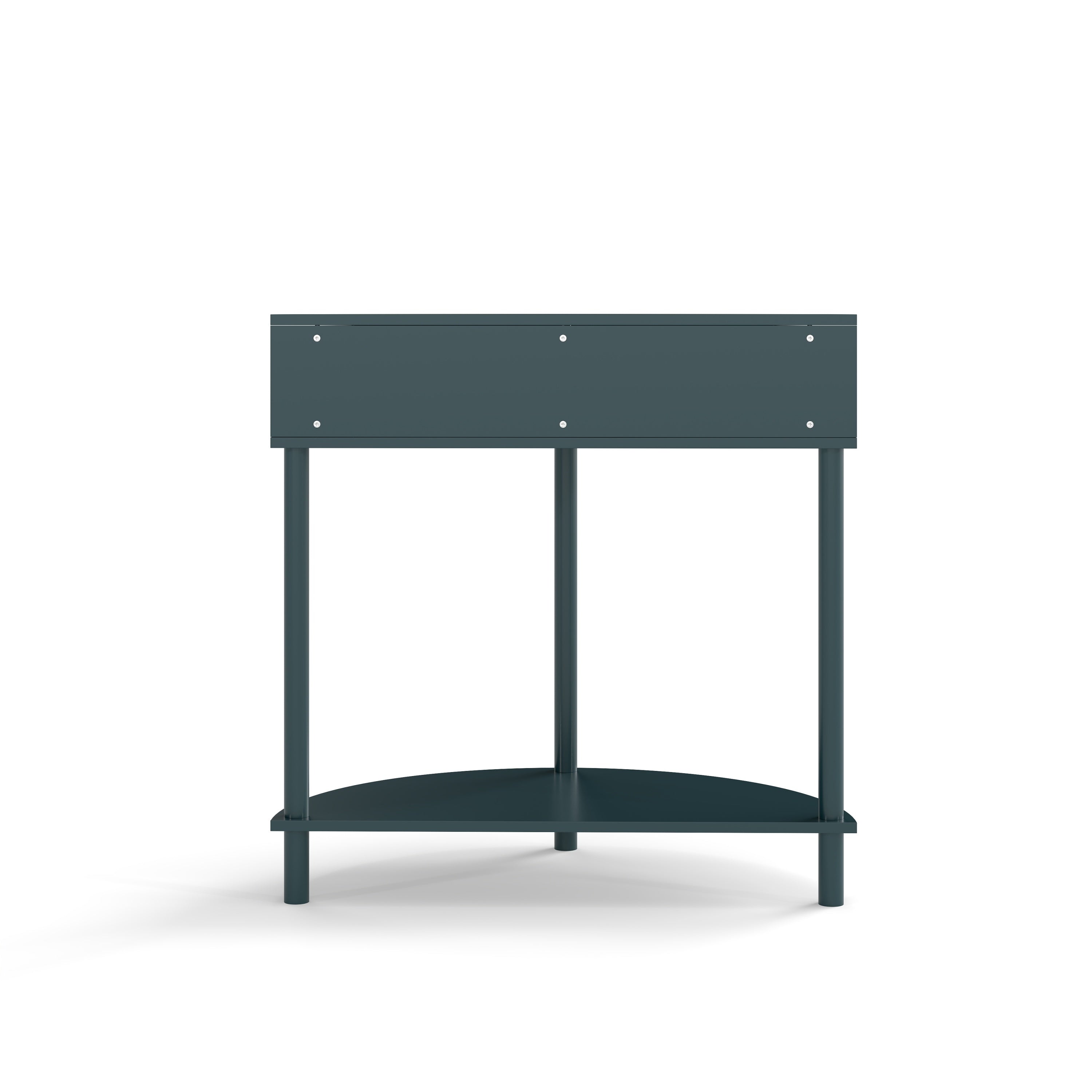 Rattan Semi Circle End Table with 2 Rattan Storage Cabinet