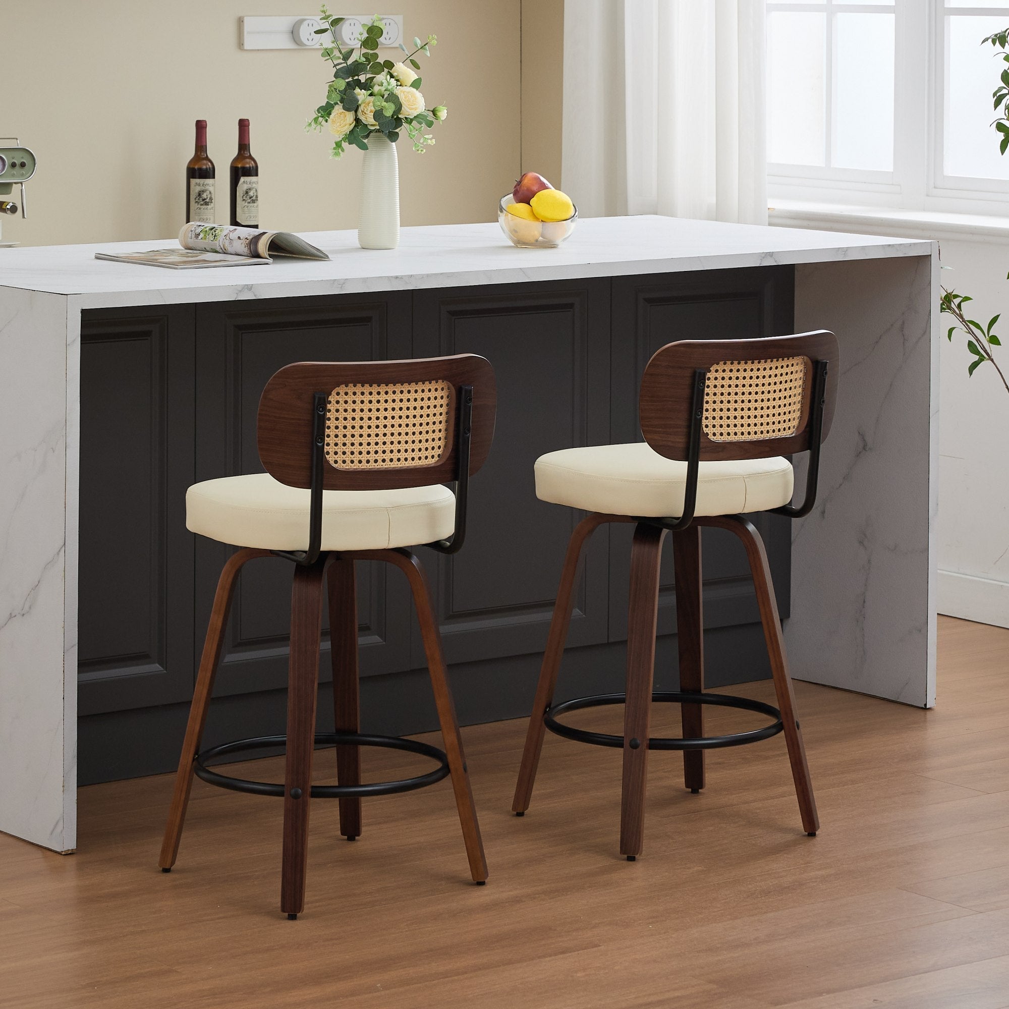 2Pcs Counter Height Bar Stools