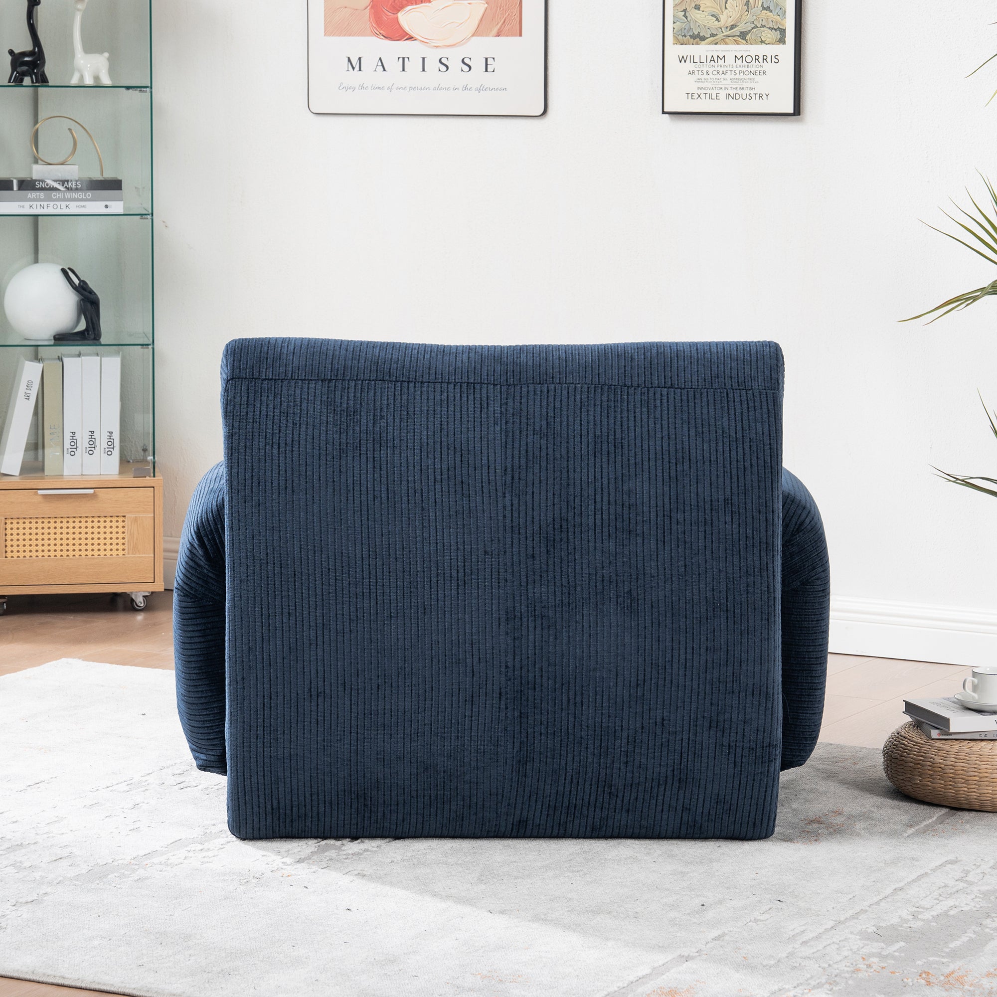 Modern Chenille Vertical Stripe Accent Chair
