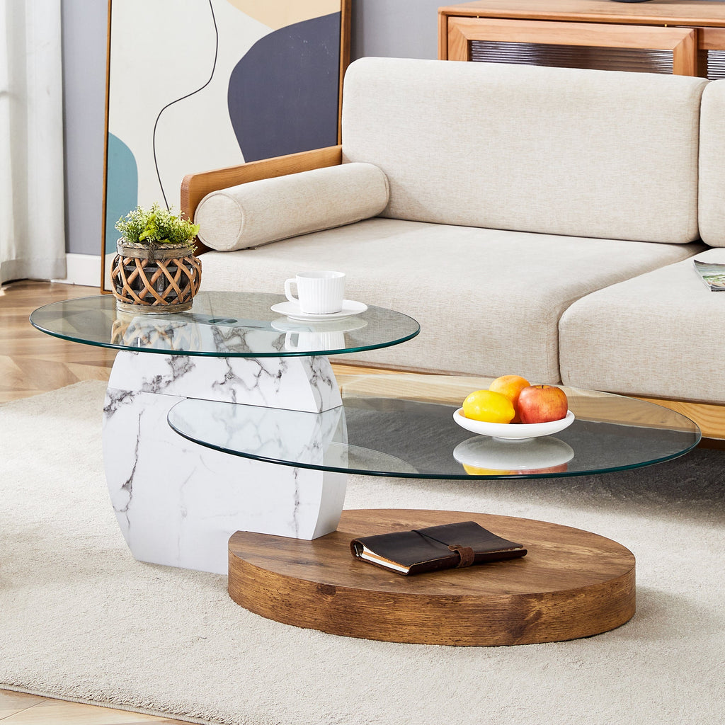 Contemporary Artistic Double Layer Coffee Table