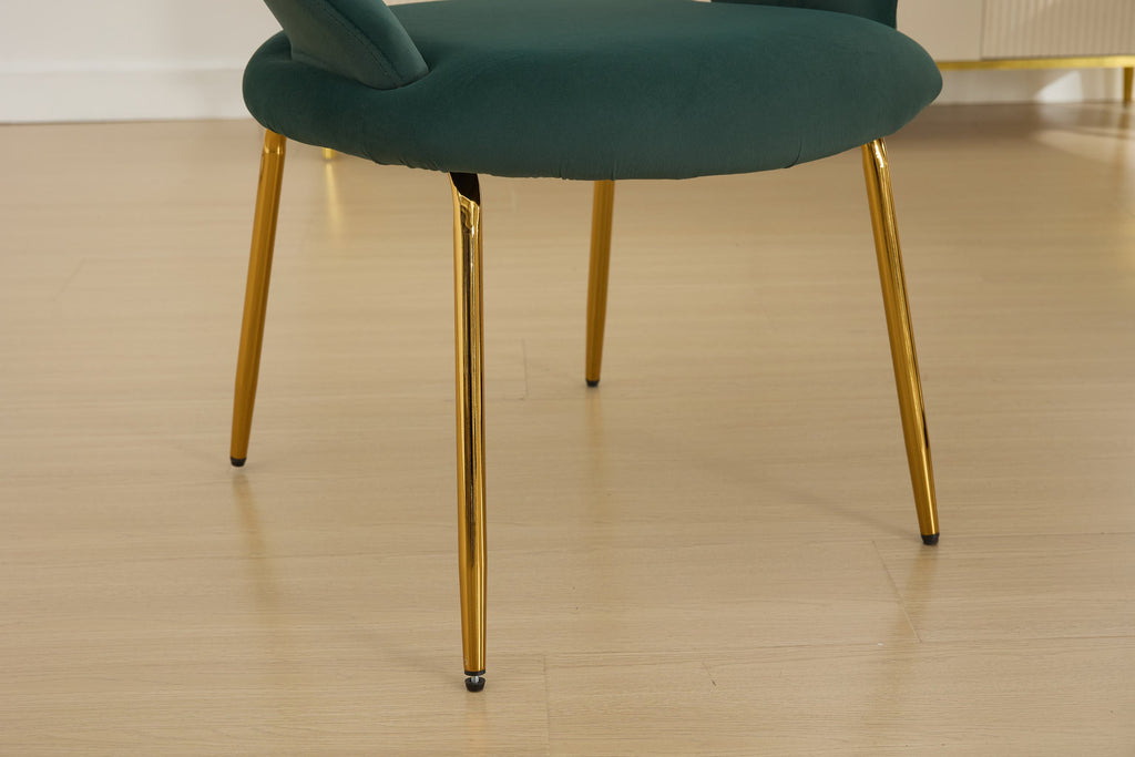 Velvet/Teddy Fabric Dining Chairs with Curved Backrest