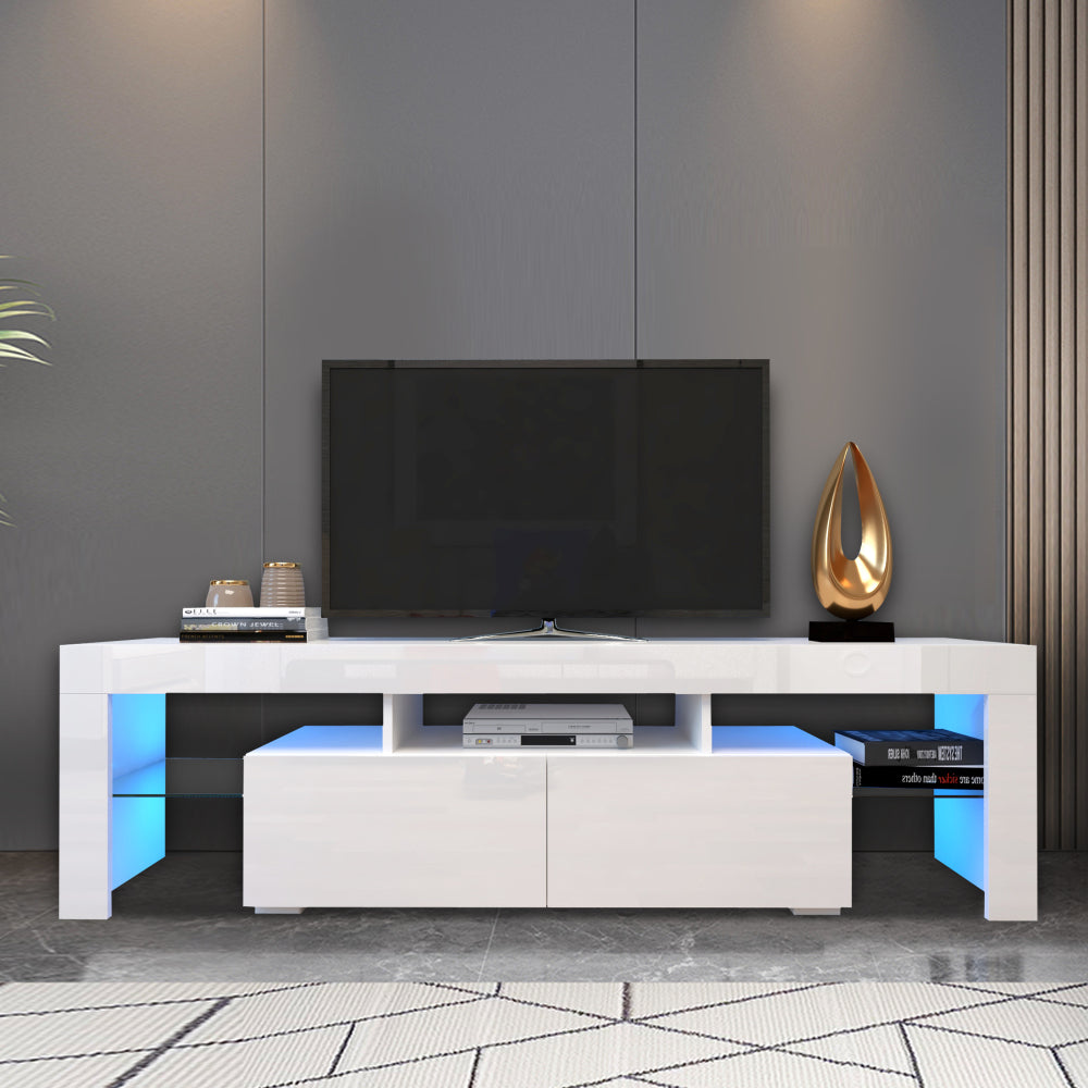 Modern Remote Control 20 Colors LED Lights TV Stand