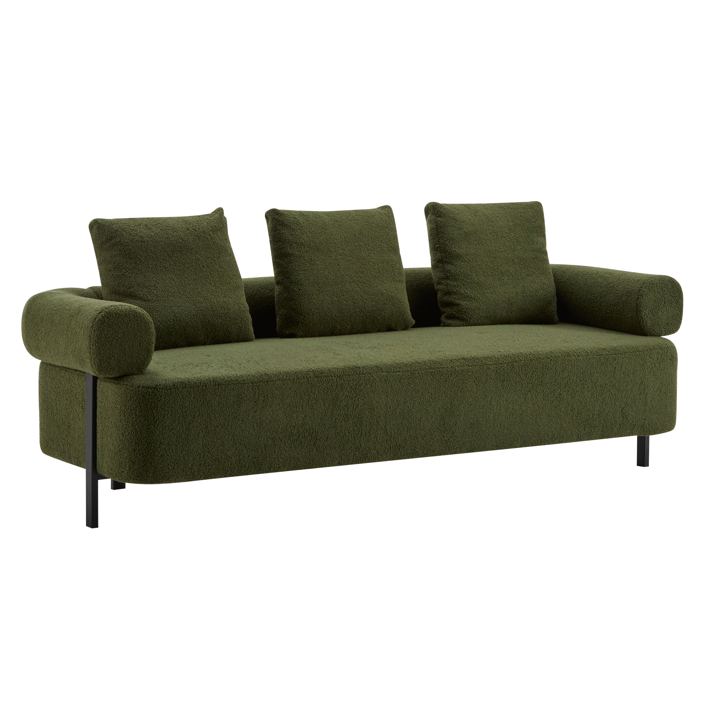 78' Modern Upholstered Sofa with 3 Plush Pillows