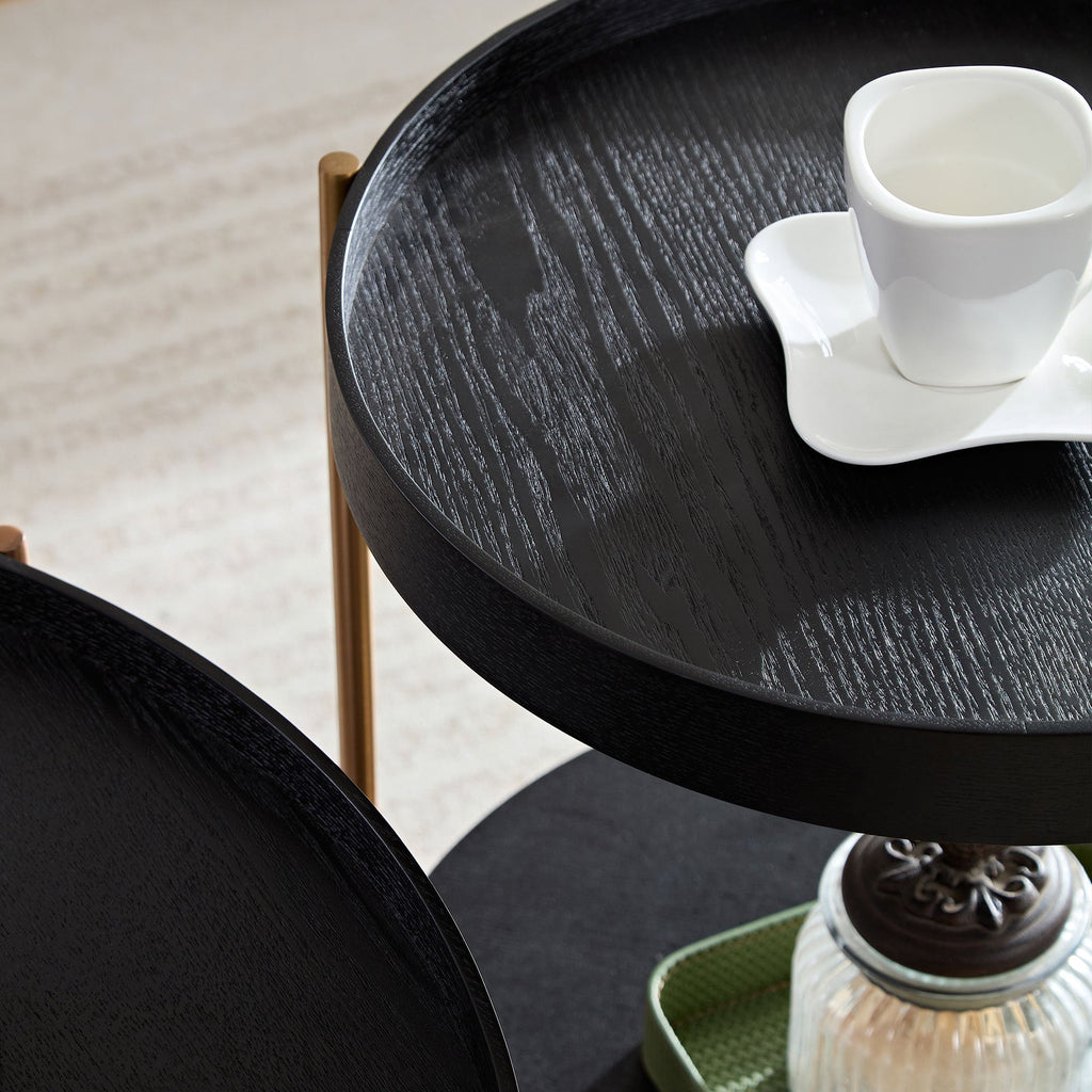 Modern 2 tier Round Coffee Table Set