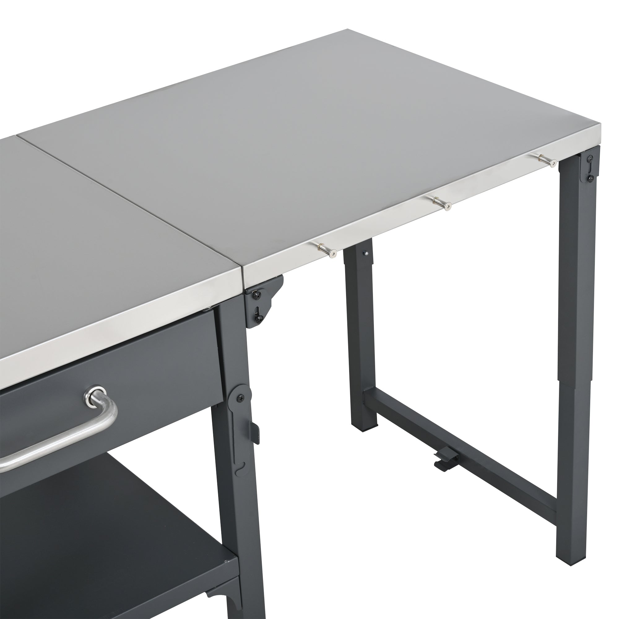 Foldable BBQ cart with storage, portable for backyard & patio cooking