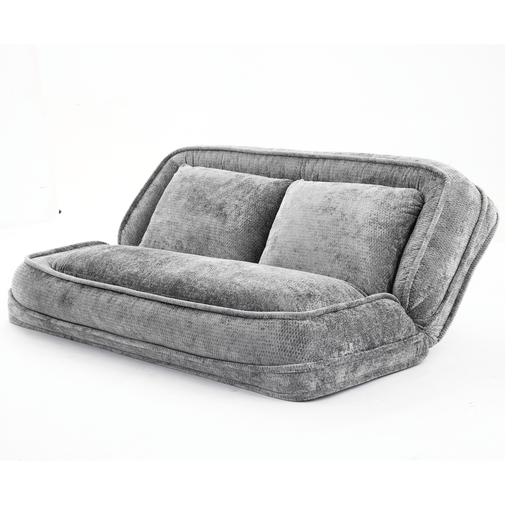 2-in-1 Extra Large Chenille Floor Couch Loveseat for Humans & Dogs