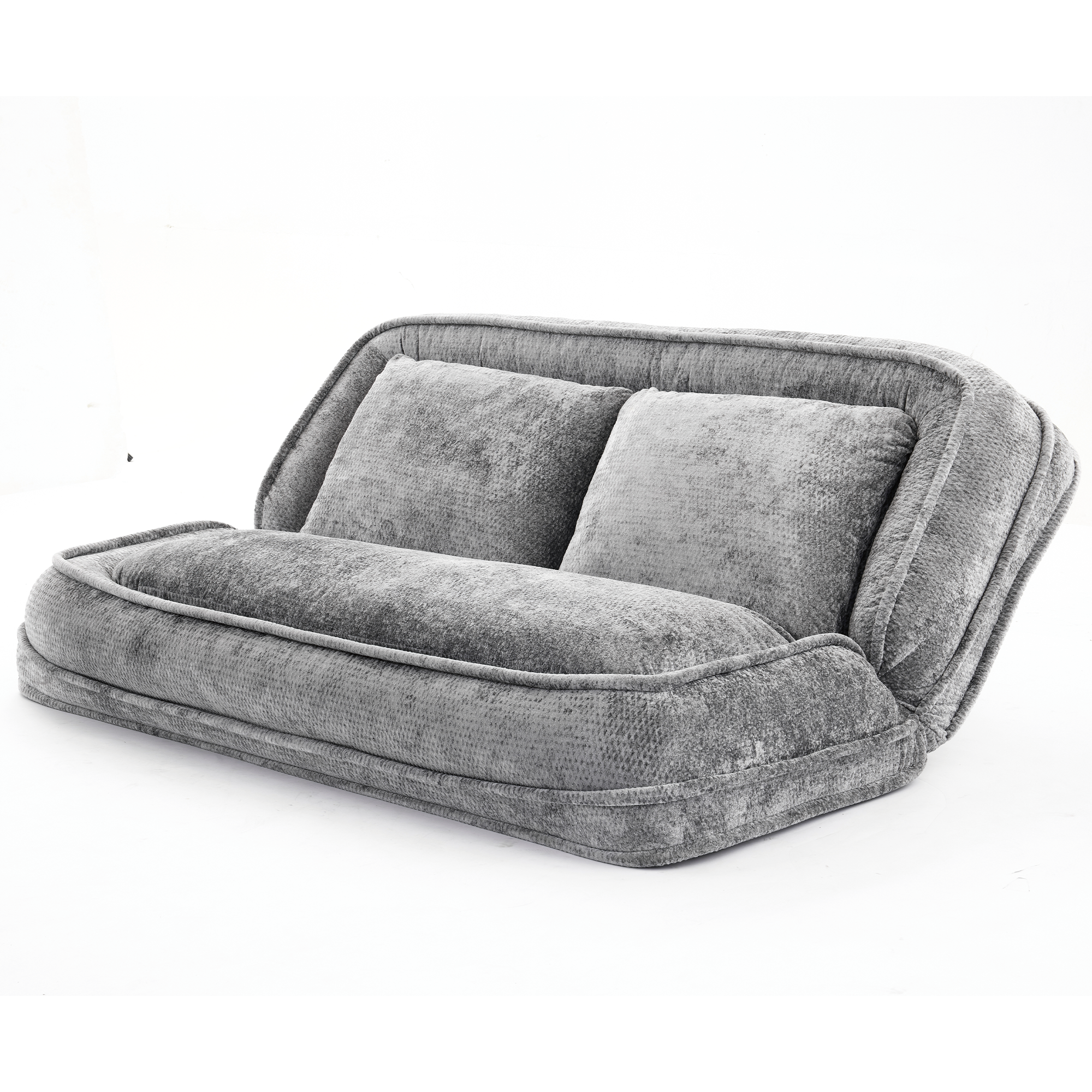 2-in-1 Extra Large Chenille Floor Couch Loveseat for Humans & Dogs