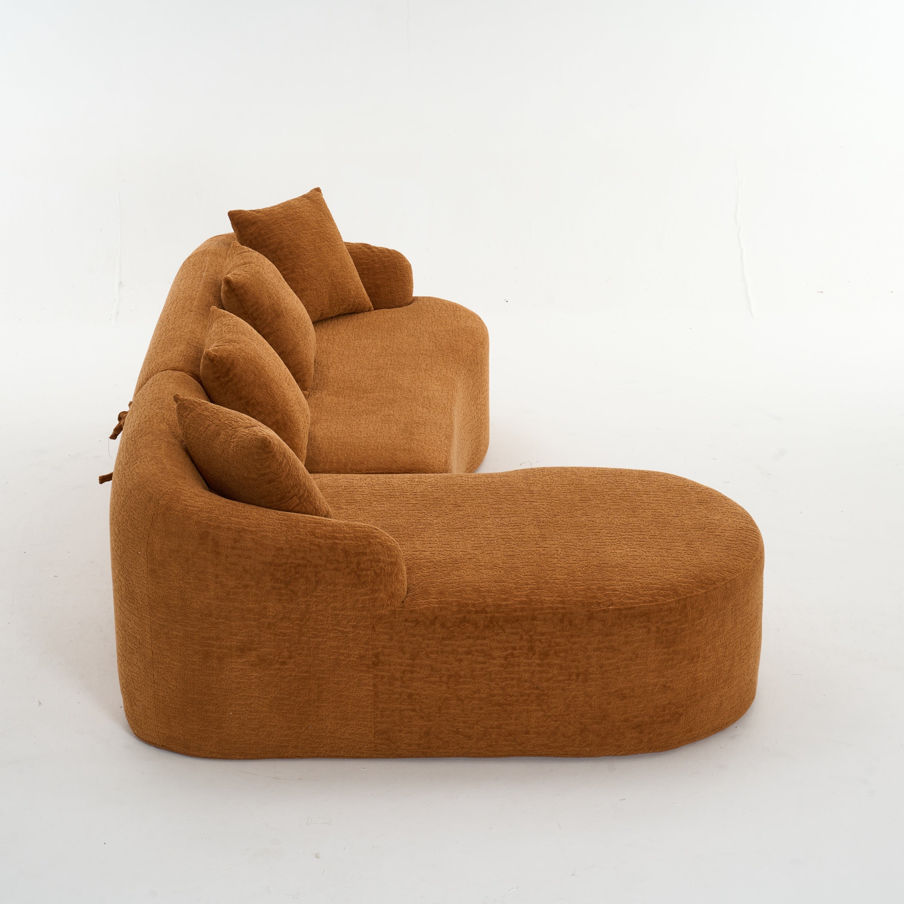 Boneless L-Shape Sectional Sofa with Curved Chaise