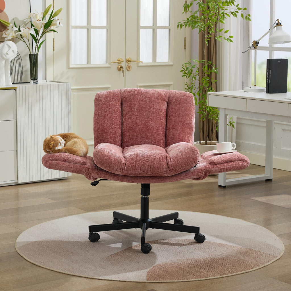 Pet Friendly Swivel Office Chair Adjustable Height Double Cushioned