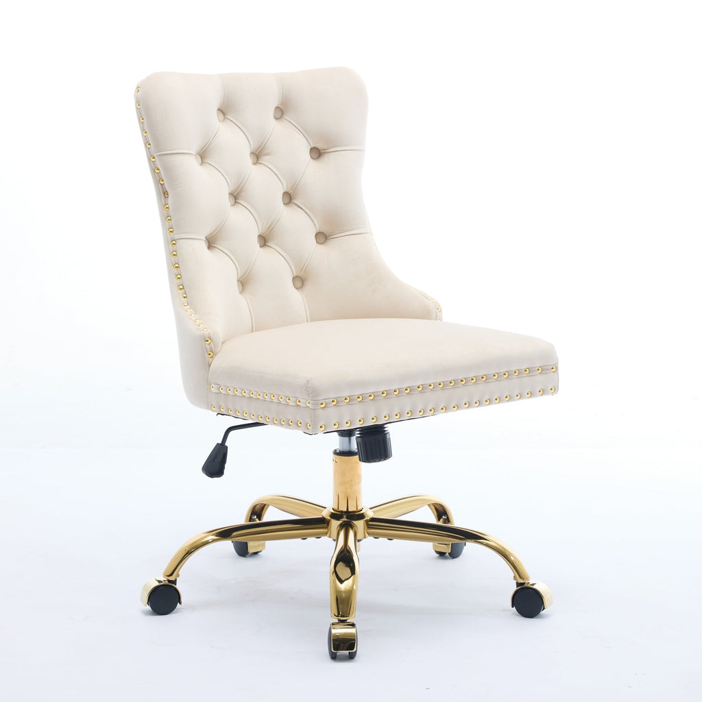 Modern Velvet Upholstered Tufted Button Home Office Chair