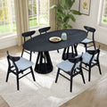 78.74 Inch Modern Wood Dining Table Set