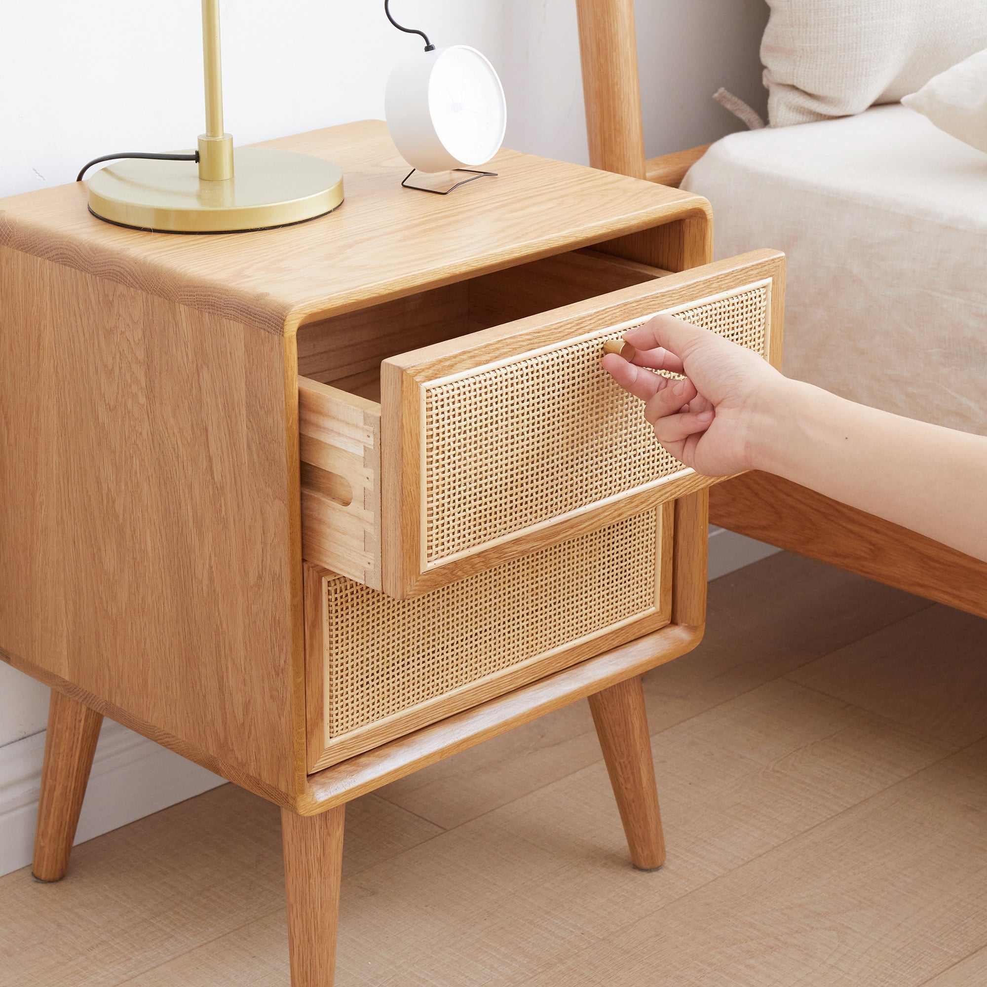 Pure Solid Wood Bedside Storage Cabinet