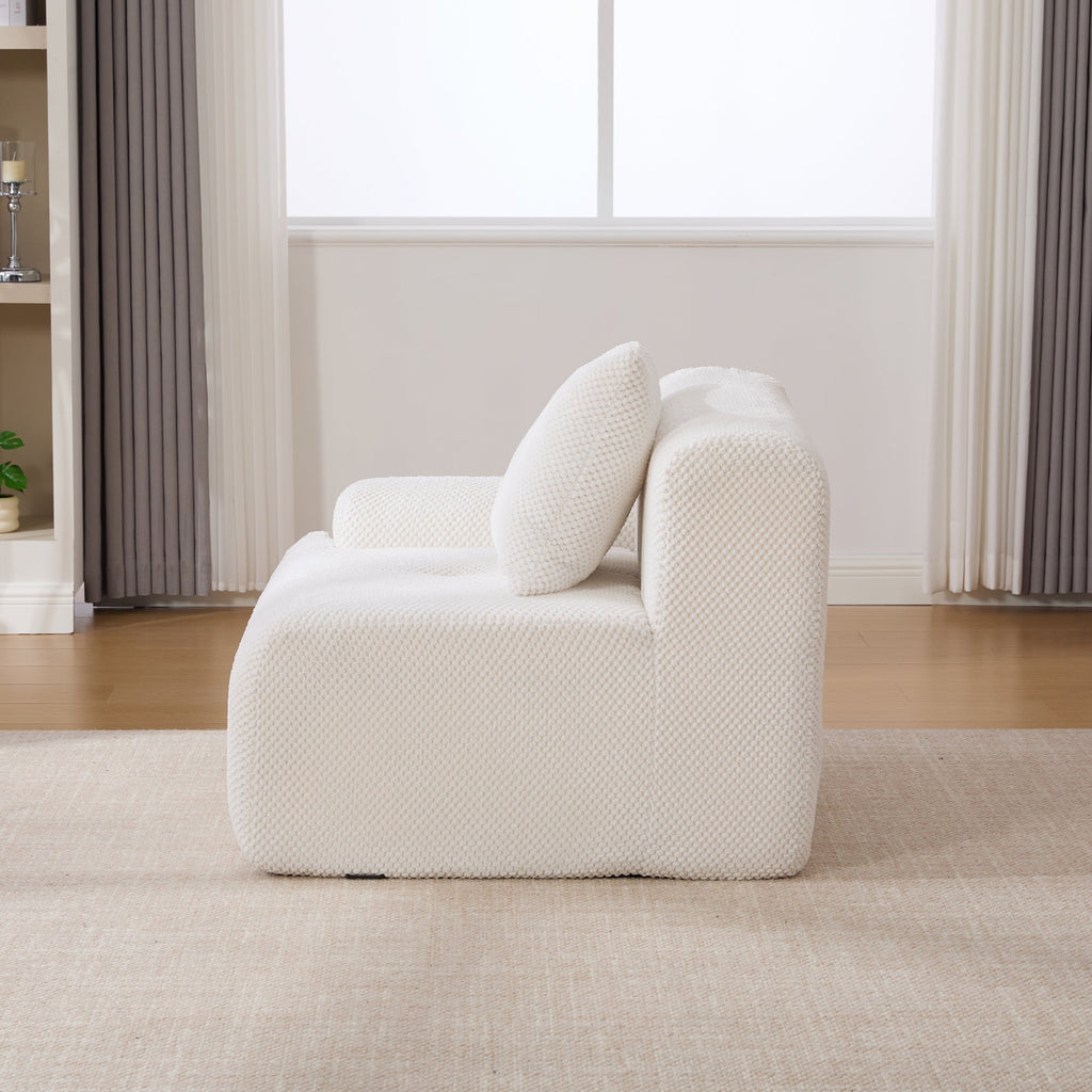 73' Sectional Cloud Convertible Floor Couch with 2 Pillows