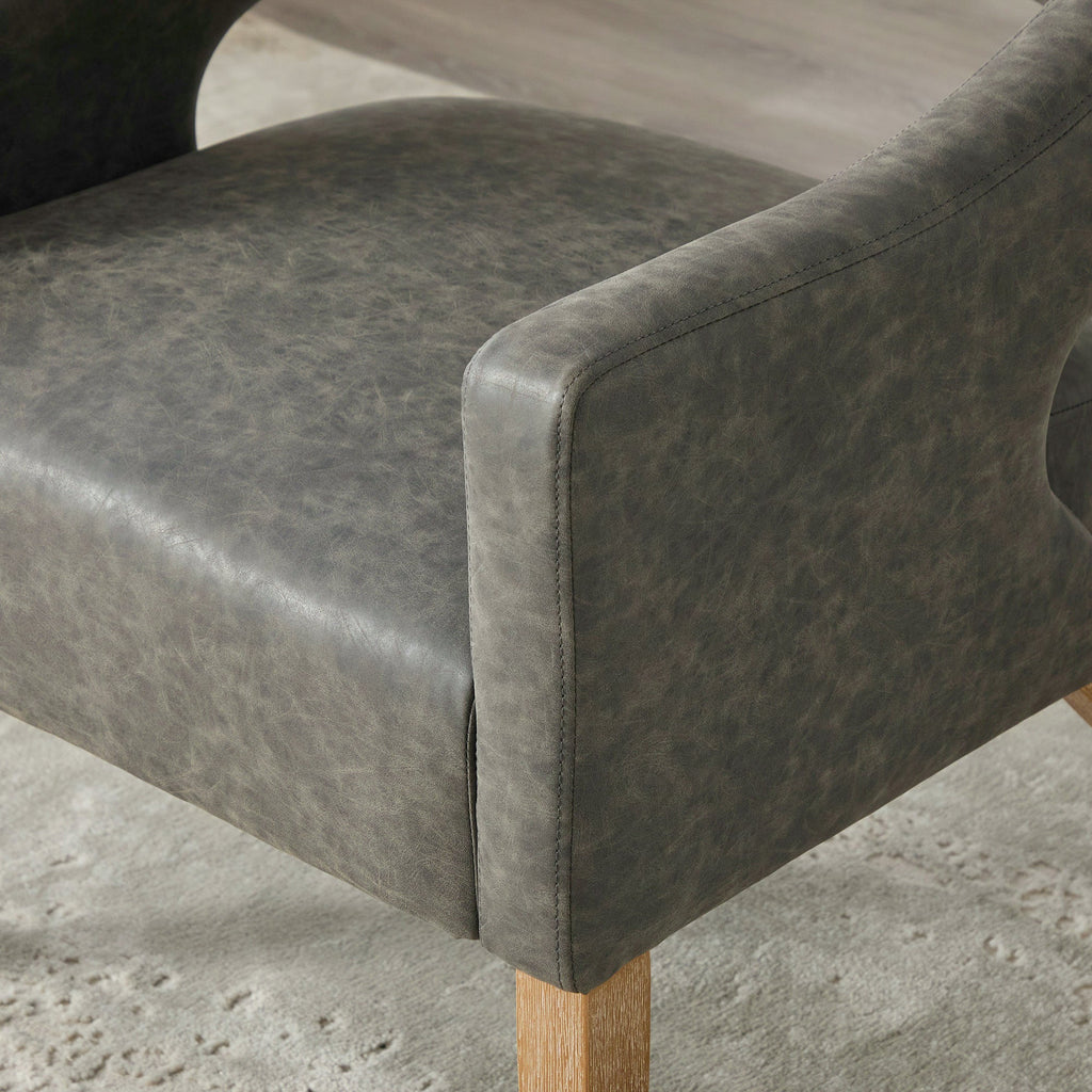 Modern Mid-Century PU Upholstered Open Back Armchair