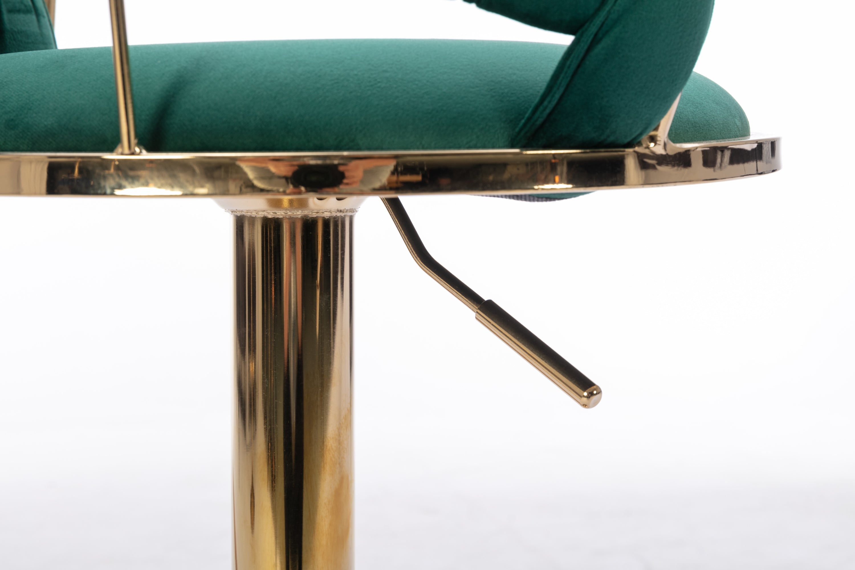 Swivel Height Adjustable Velvet Bar Stools with Golden Leg (Set of 2 )