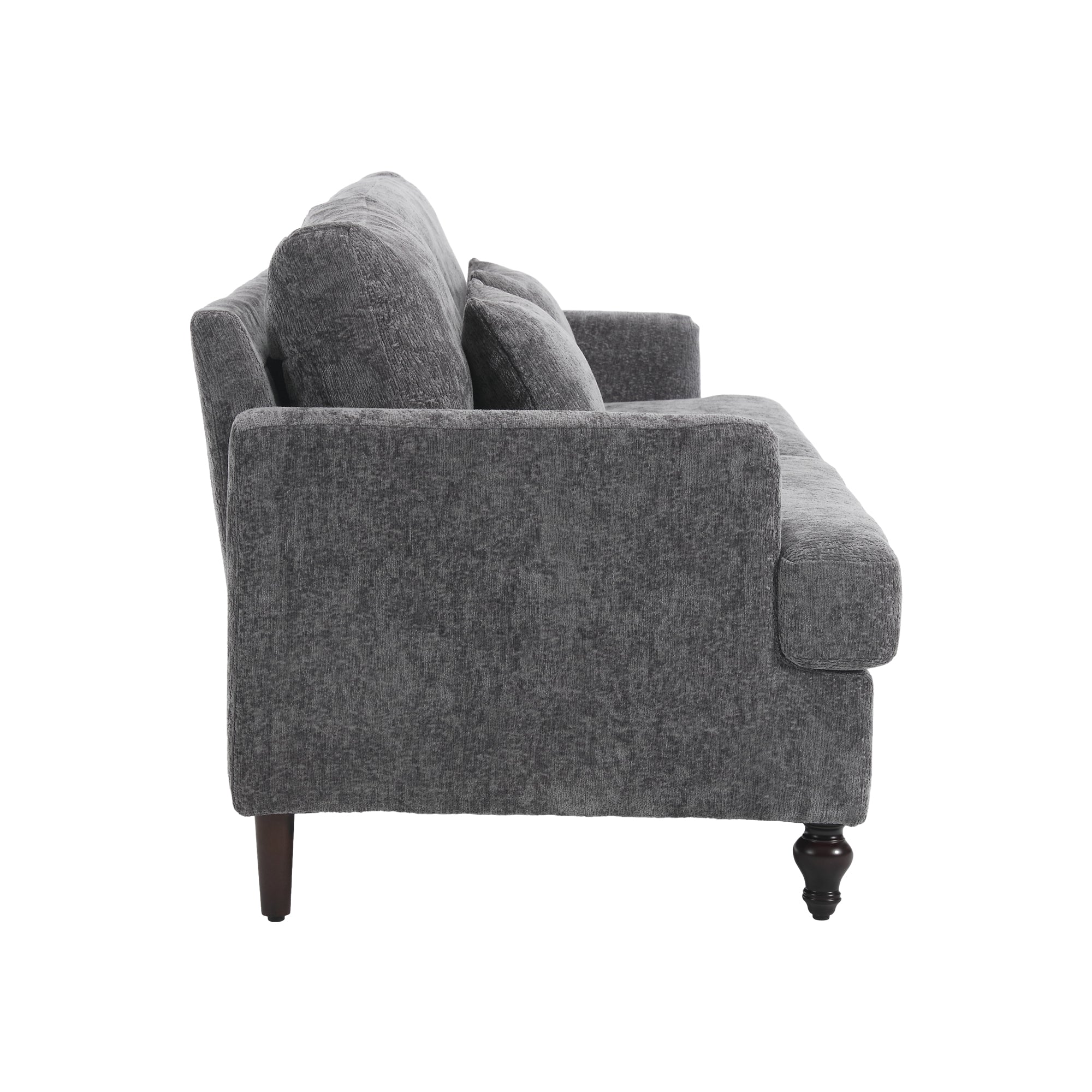 Mid Century Modern Chenille Fabric Loveseat Sofa