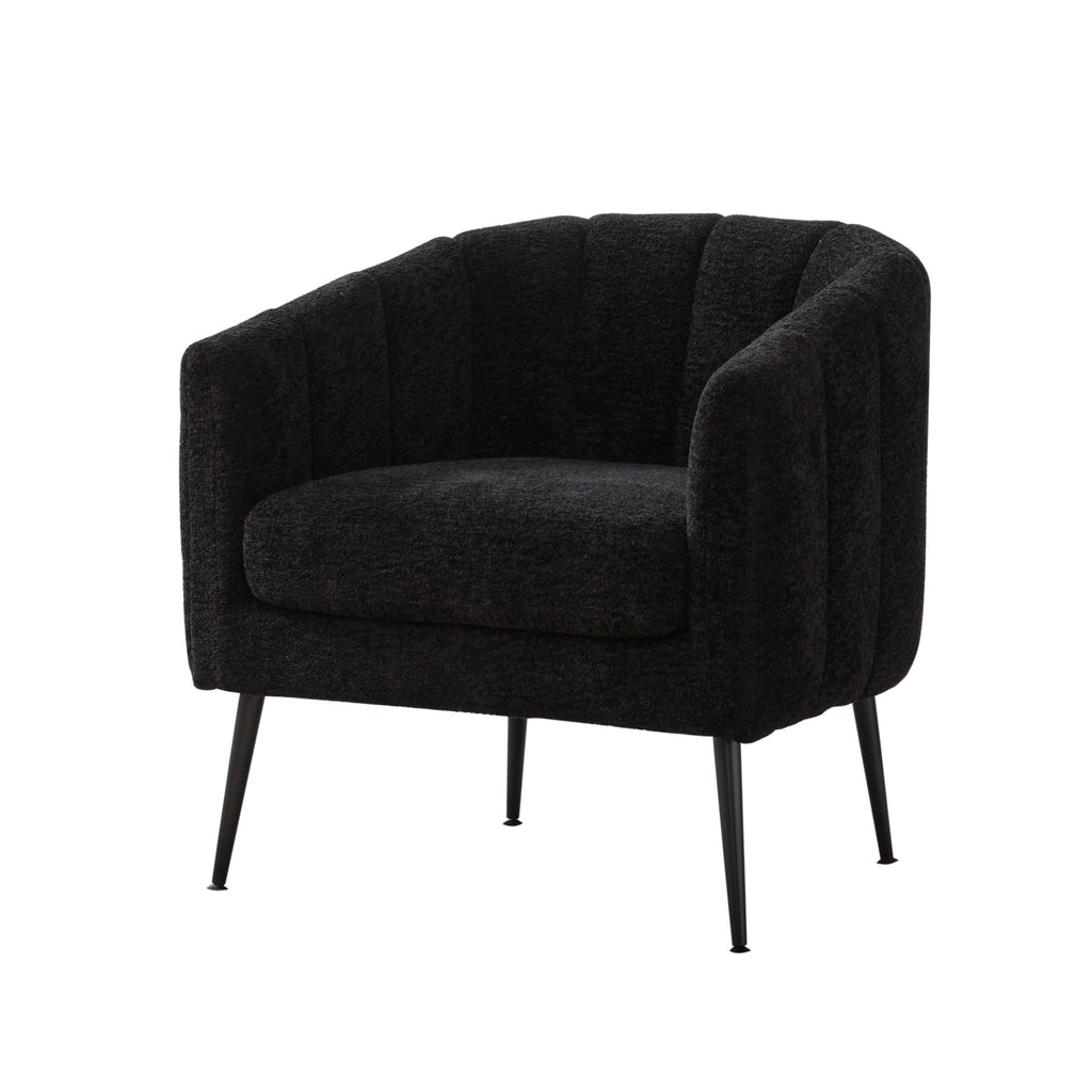 Modern Upholstered Chenille Vanity Barrel Accent Chair