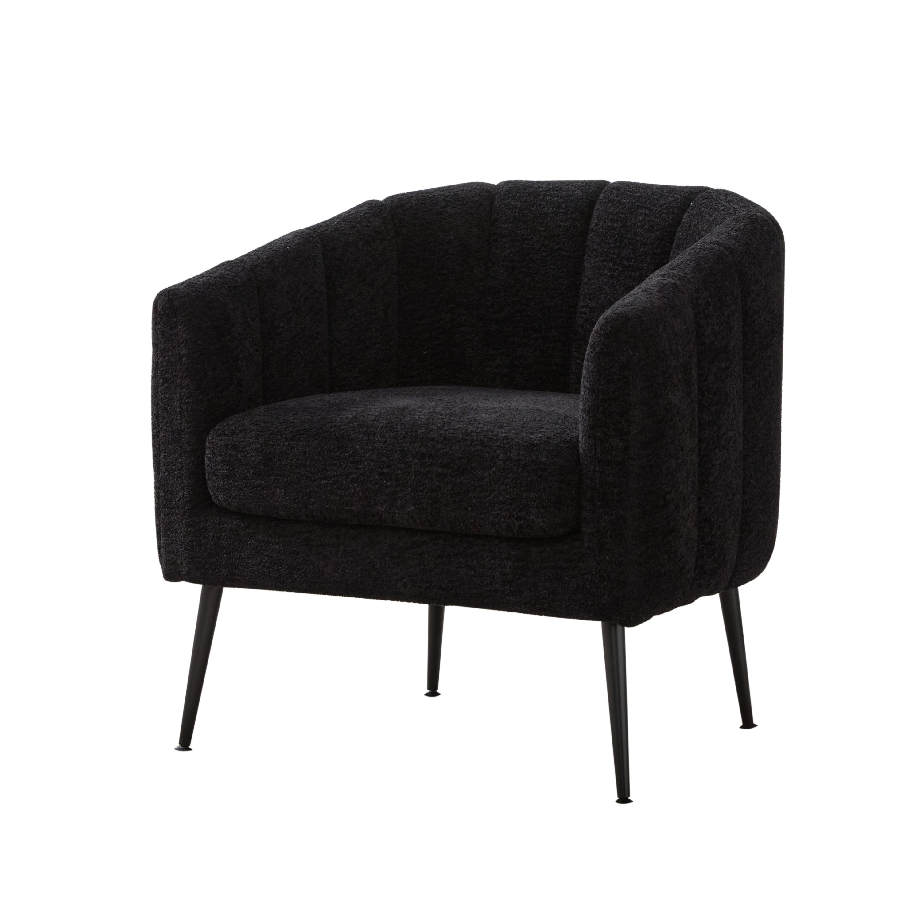 Modern Upholstered Chenille Vanity Barrel Accent Chair