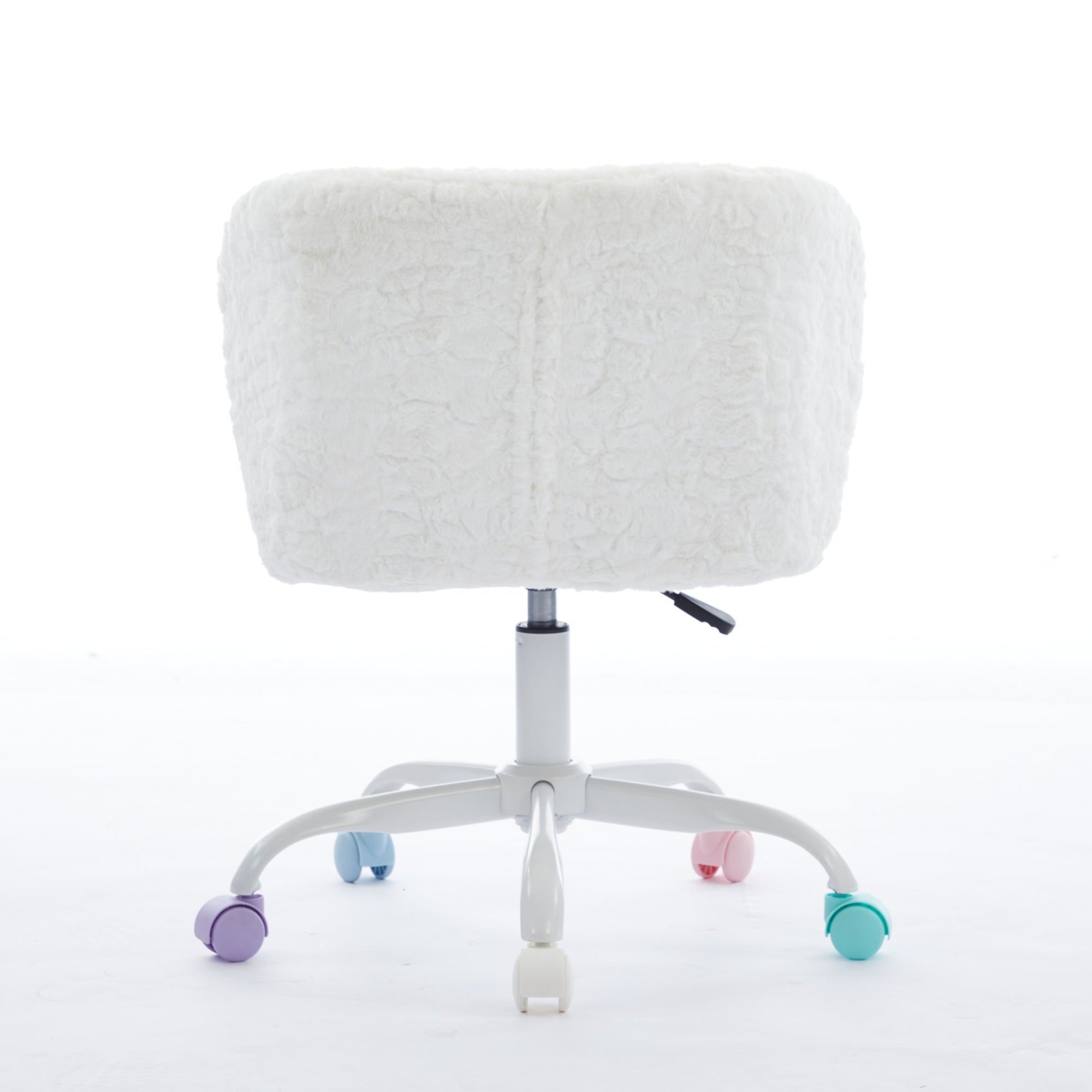 Artificial Rabbit Hair Adjustable Office Chair with Metal Base