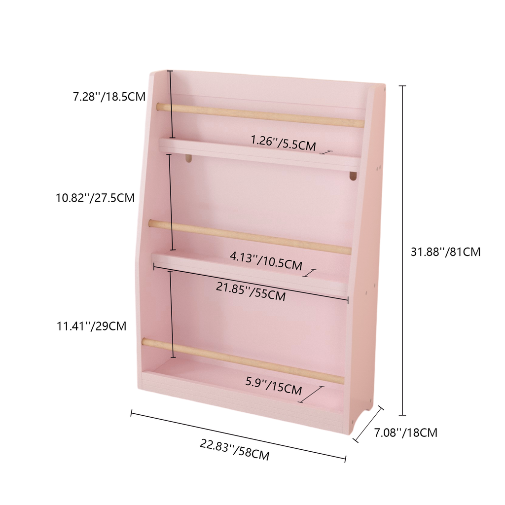 3 Tier Montessori Kids Book Display Rack