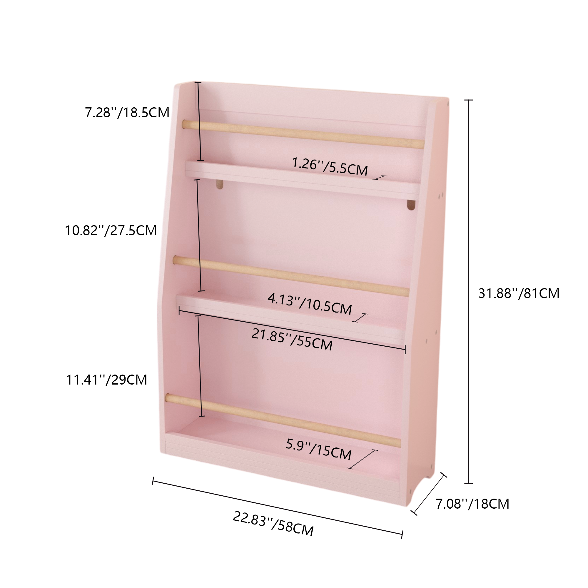 3 Tier Montessori Kids Book Display Rack