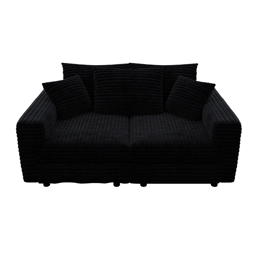 82.7' Modern Comfy Cloud Couch Sofa with Soft Pillows + Ottomans Option