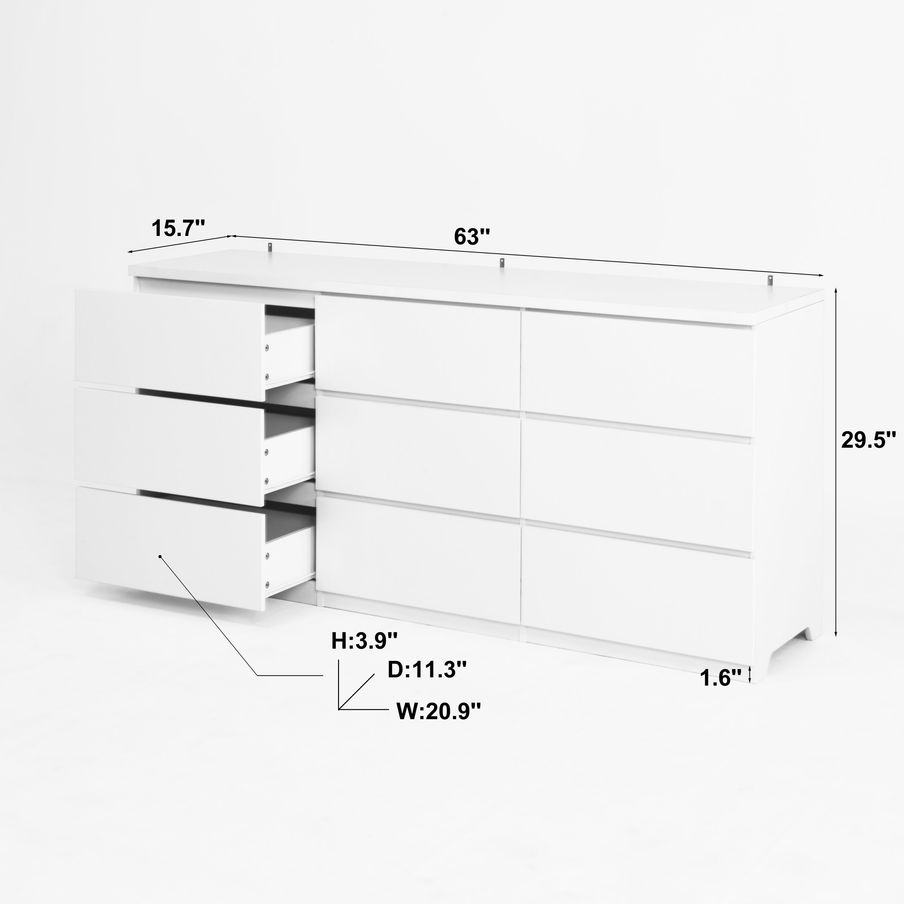 White 9 Drawer Cabinet for Bedroom