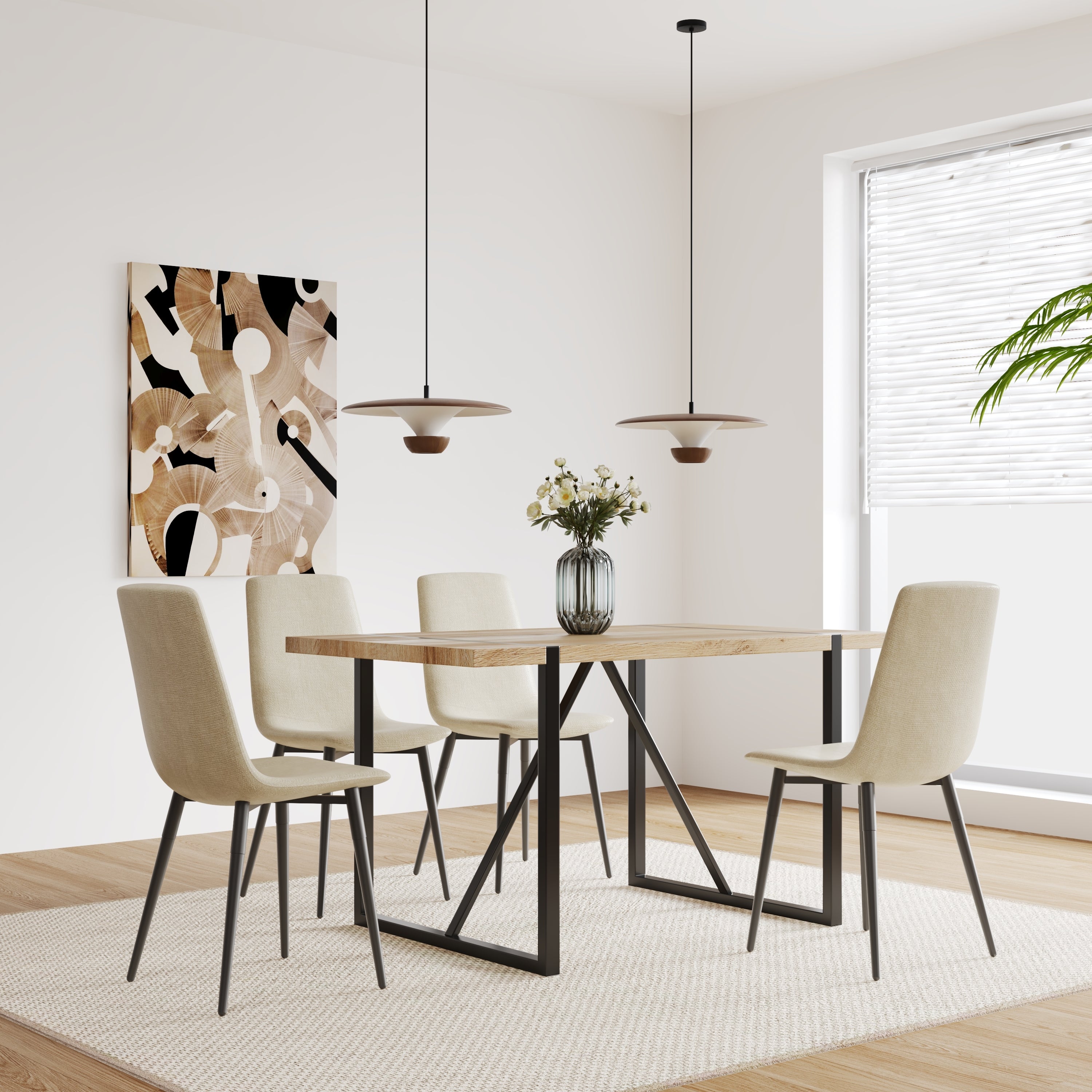 Modern Upholstered Dining Chairs Set of 4