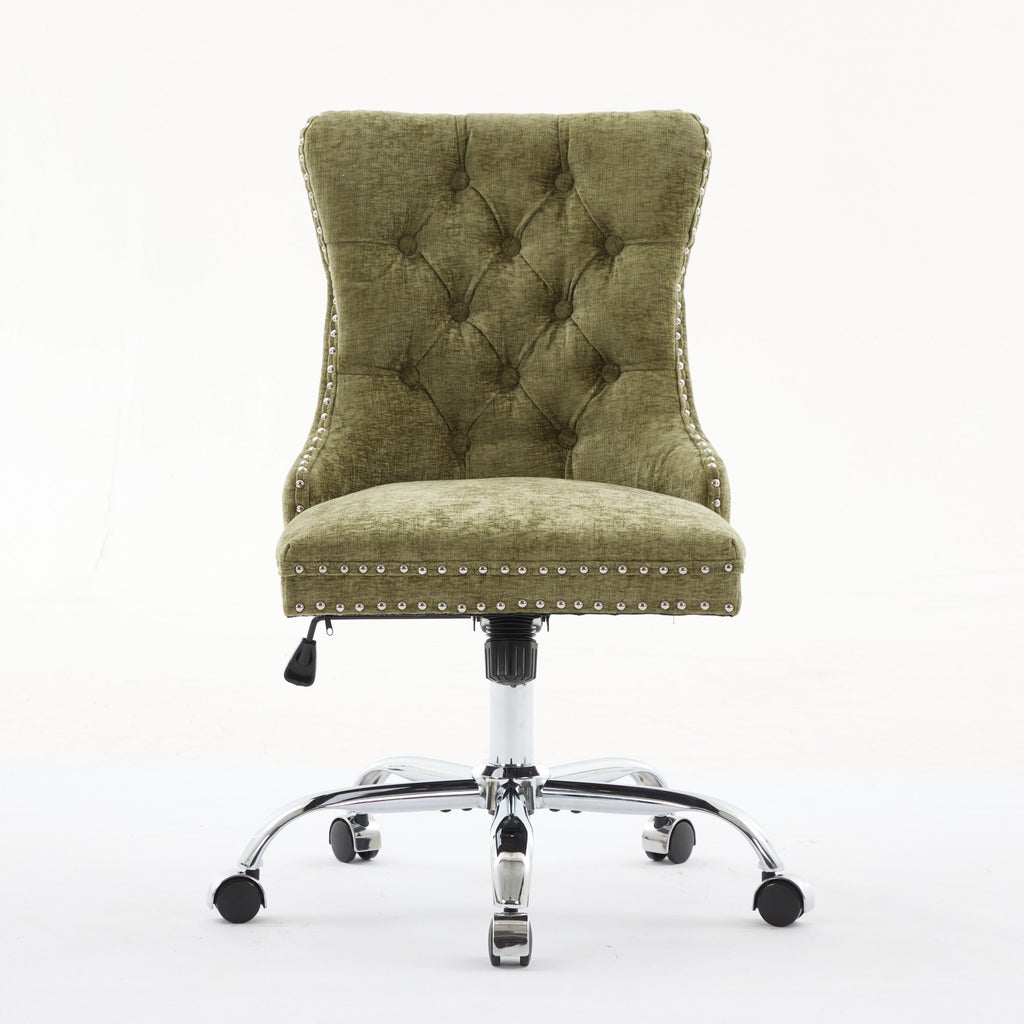 Modern Chenille Upholstered Tufted Button Home Office Chair